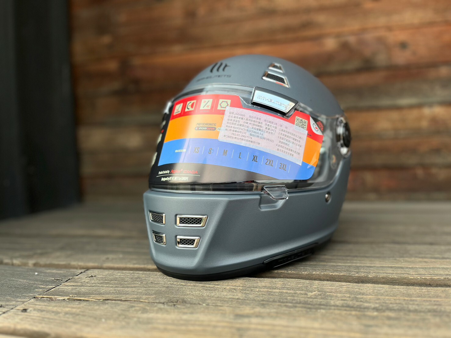 MT Helmets Jarama 素色 鈦銀灰 全罩 復古帽 樂高帽