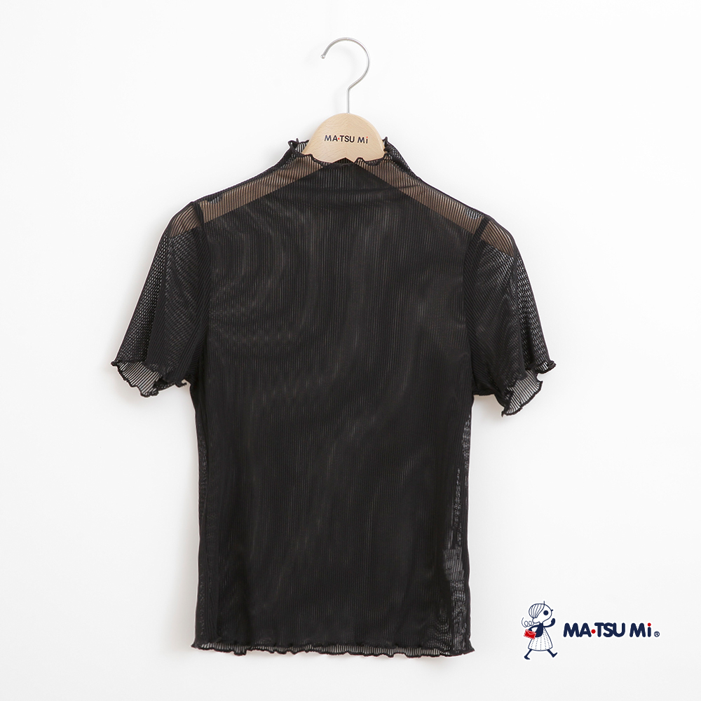 MA‧TSU Mi 內搭木耳邊透膚高領上衣(白.黑)