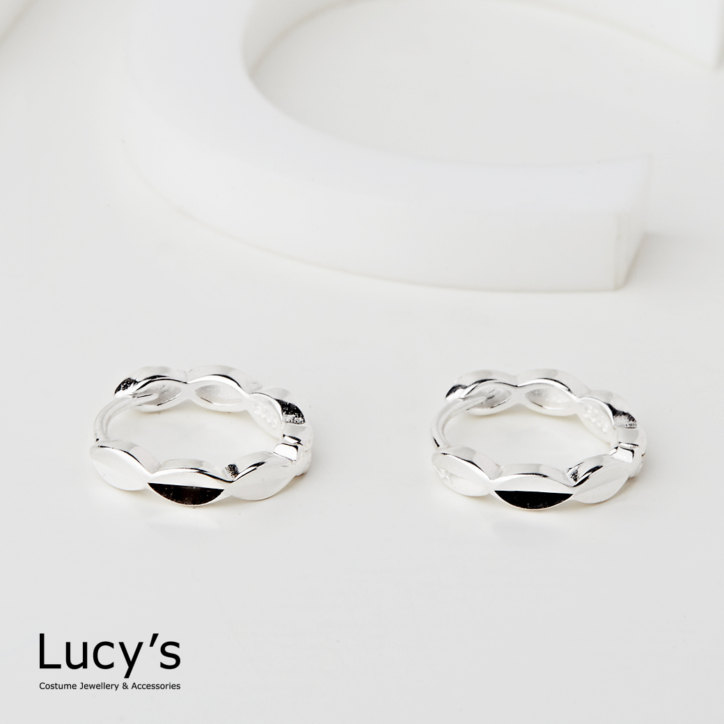 925純銀 波光魅影 易扣耳環 (112431)