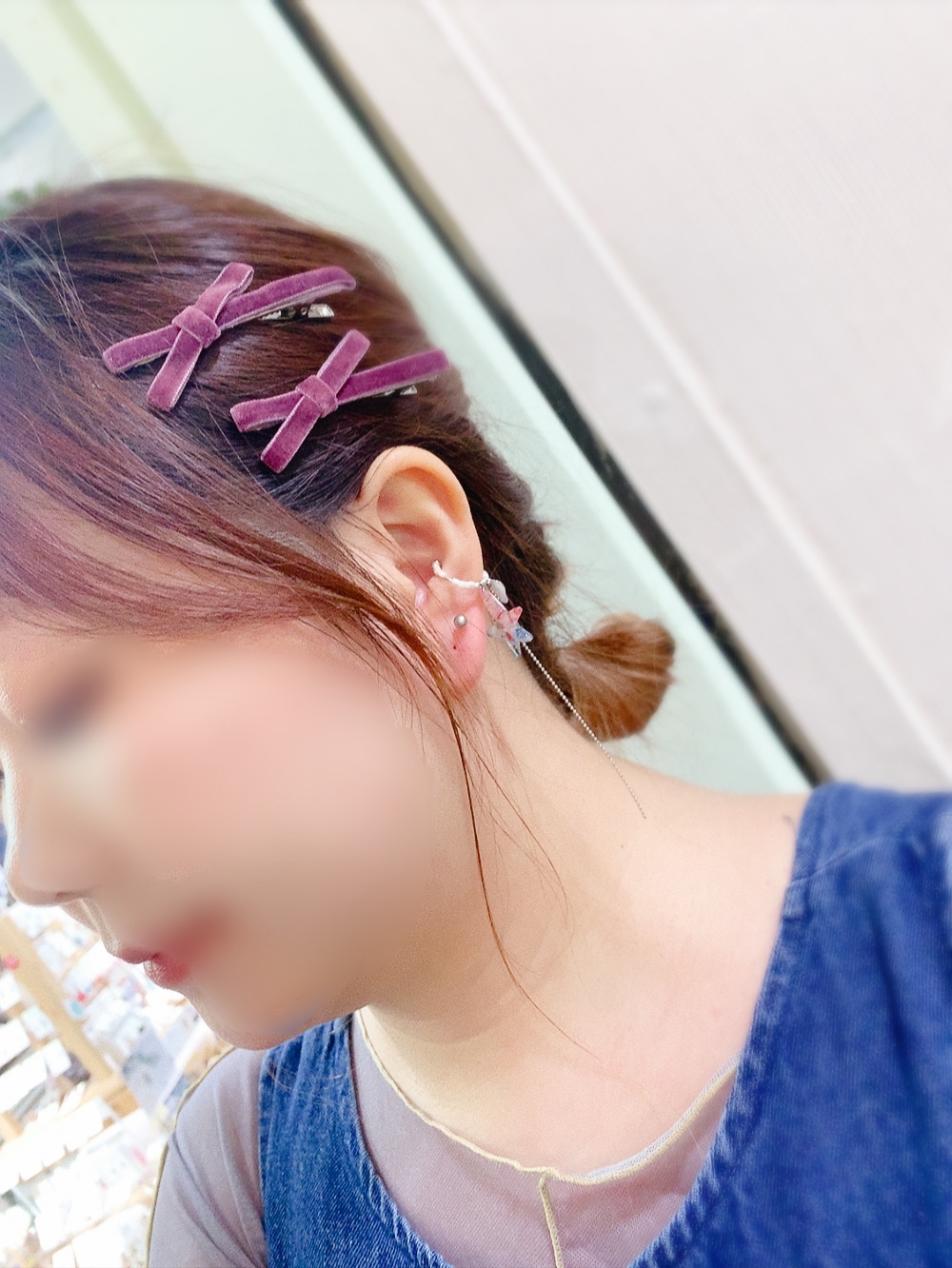 W手作星形/月亮耳骨夾