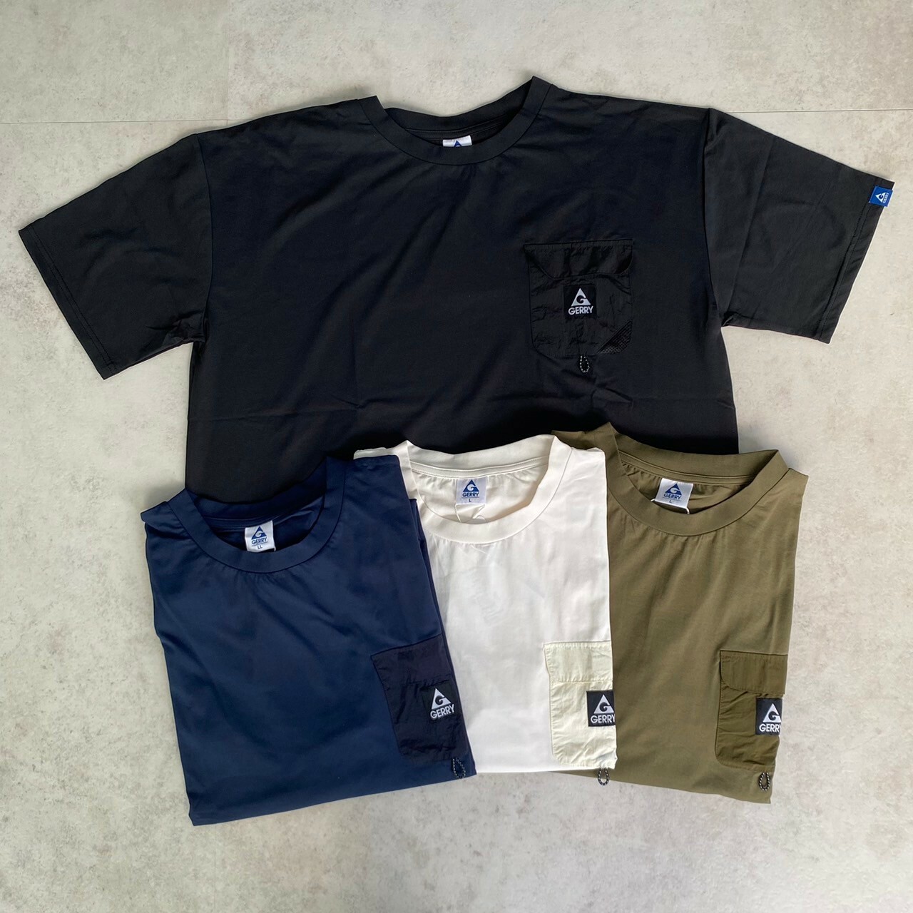 Gerry 異材質口袋拼接短Tee GE23SU11R