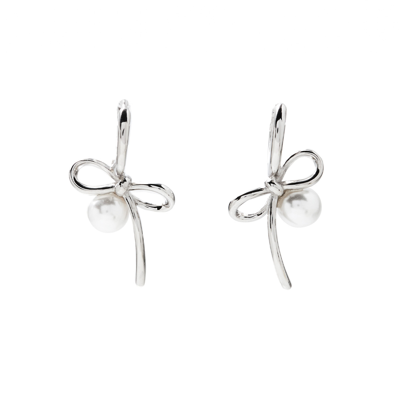 平價飾品,純銀,蝴蝶結,珍珠,耳環