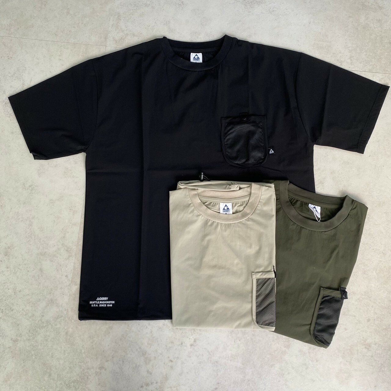 Gerry 尼龍網布口袋拼接短Tee GE24SU08