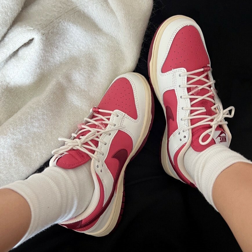 Nike Dunk Low ”VALENTINE‘S DAY“ 情人節限定 串珠 小花 反轉 莓果粉 酒紅 HF0736161