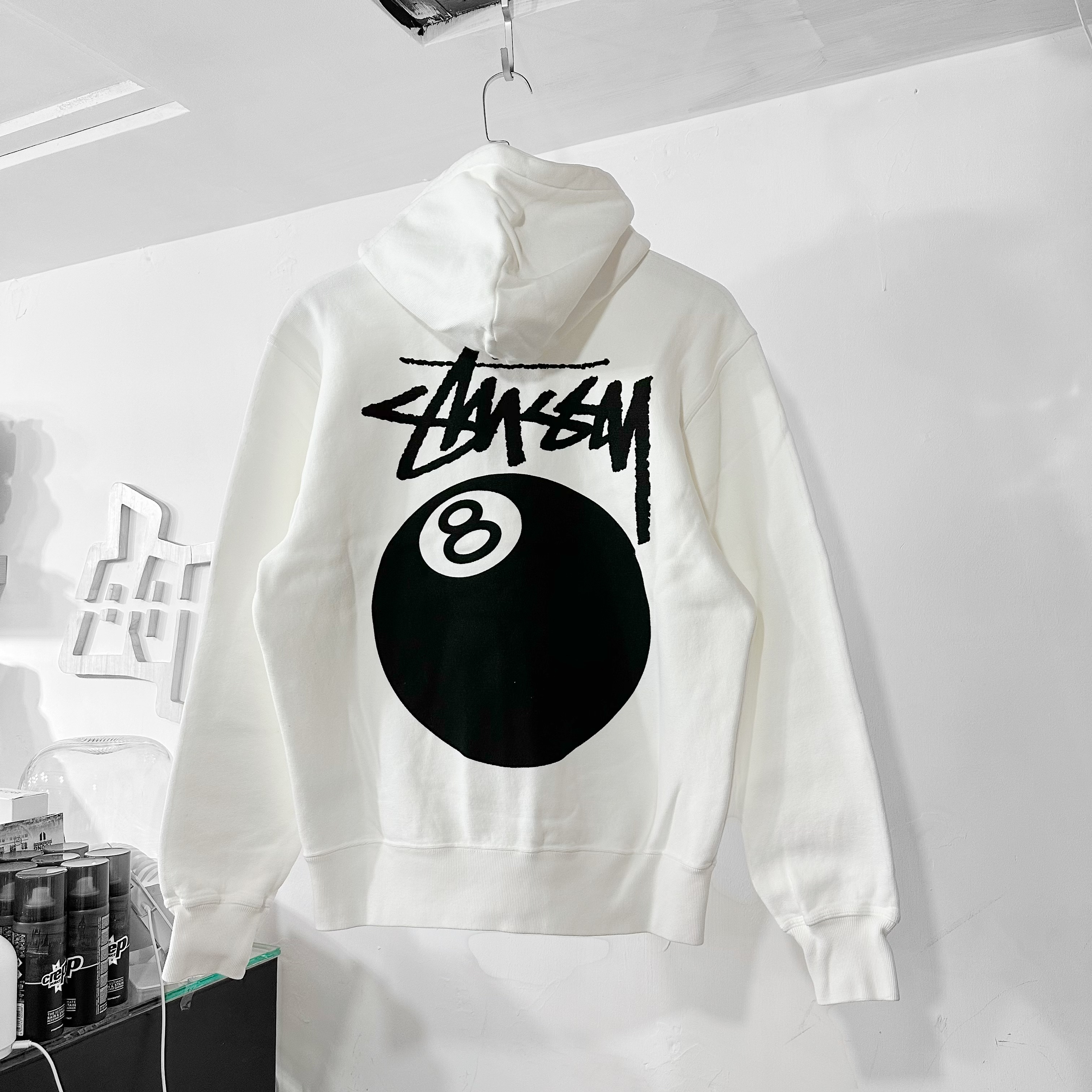 STUSSY SS24  8 Ball Pig. Dyed Hoodie NATURAL 米白色