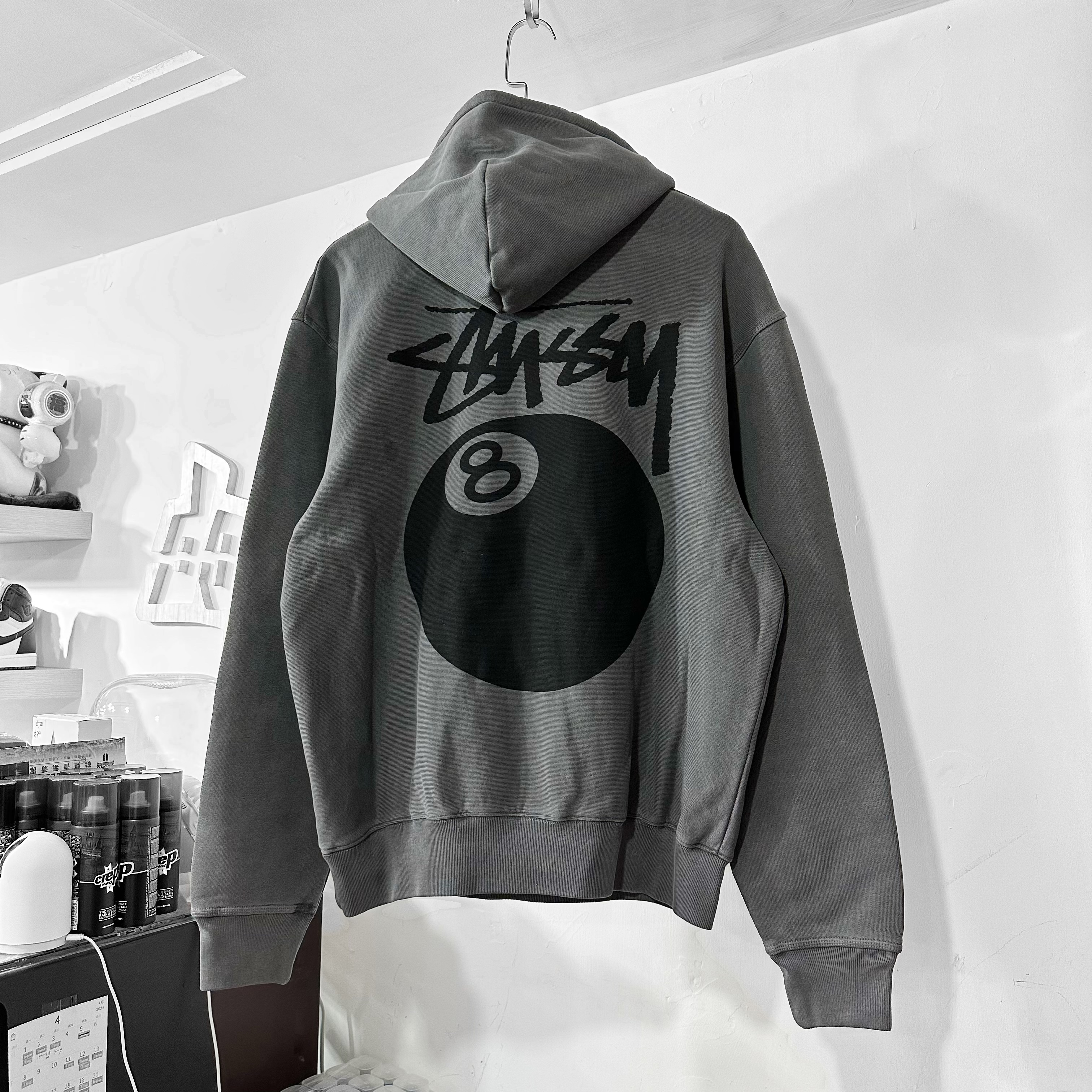 STUSSY SS24 8 Ball Pig. Dyed Hoodie BLACK