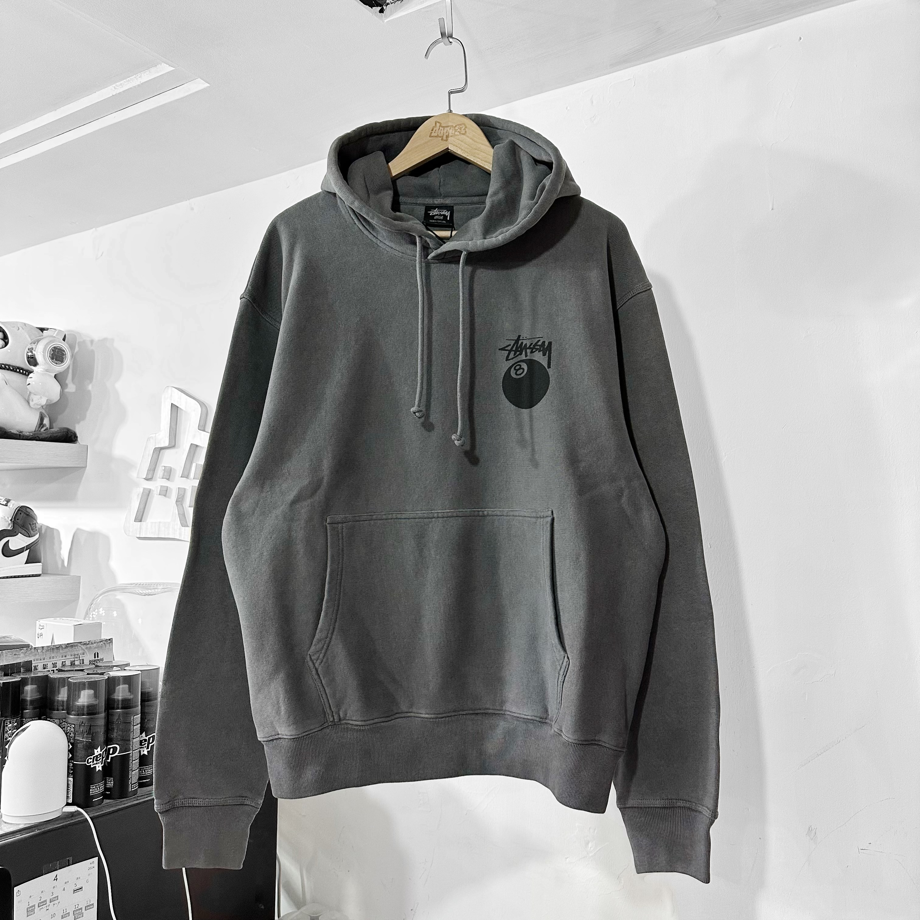 STUSSY SS24 8 Ball Pig. Dyed Hoodie BLACK