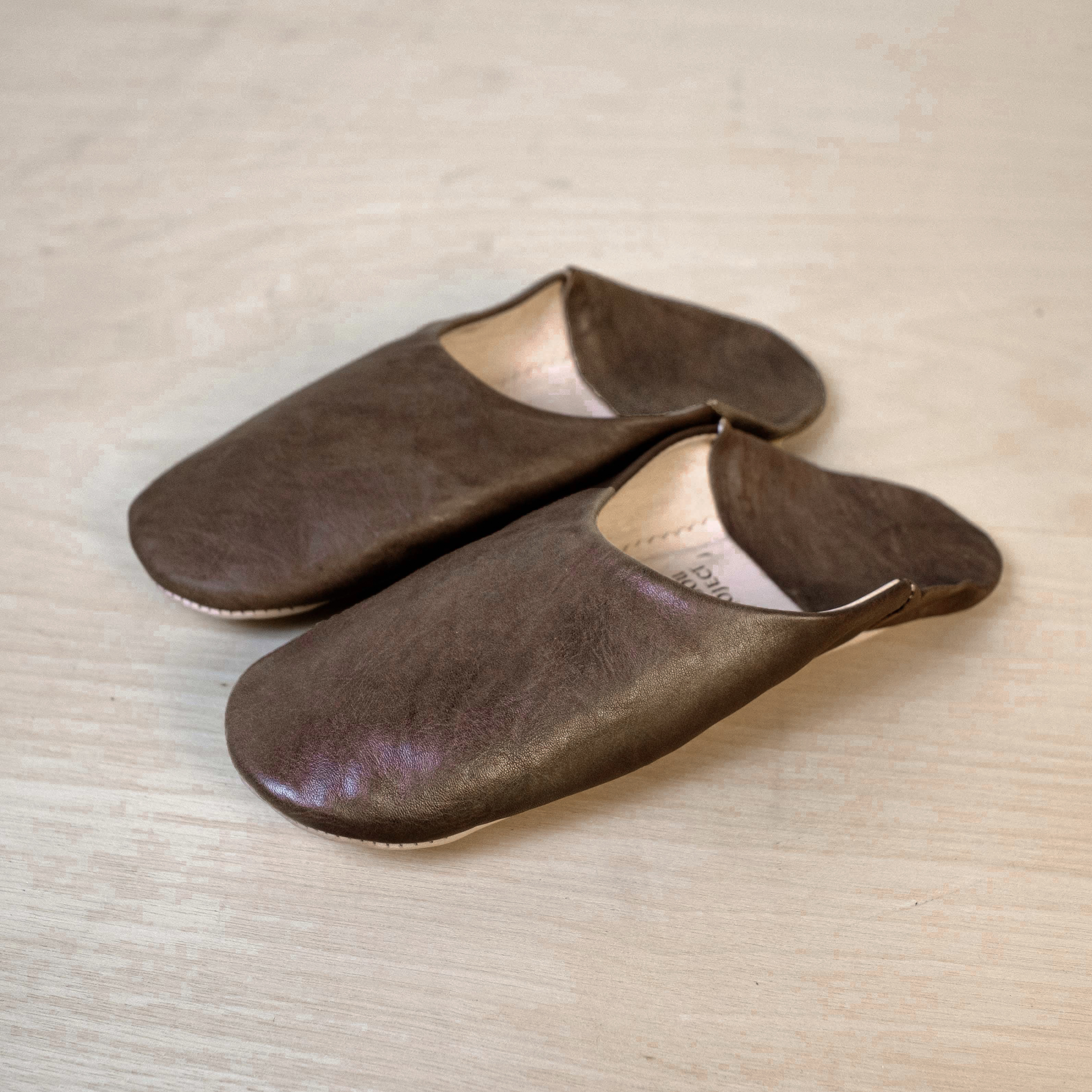 柏柏手工鞋 ｜深邃棕 - 圓｜摩洛哥