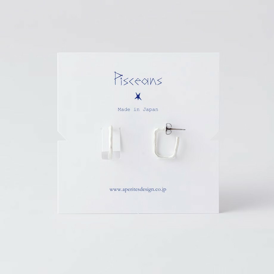 Pisceans - 方環針式耳環 / 銀色