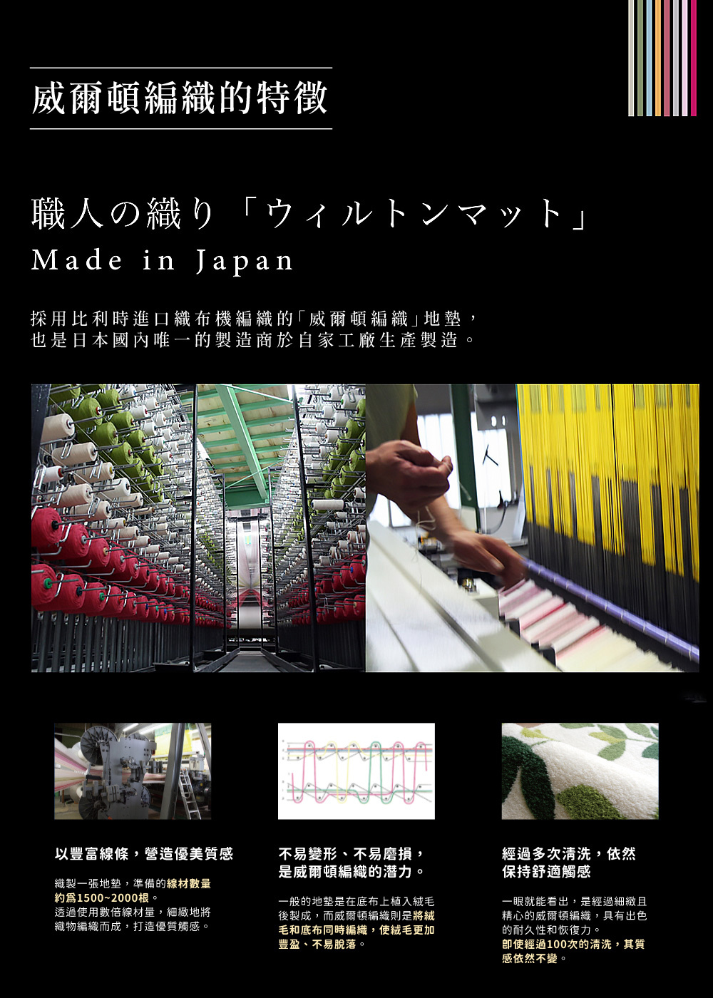 《oka》日本製抗菌防臭威爾頓編織地墊