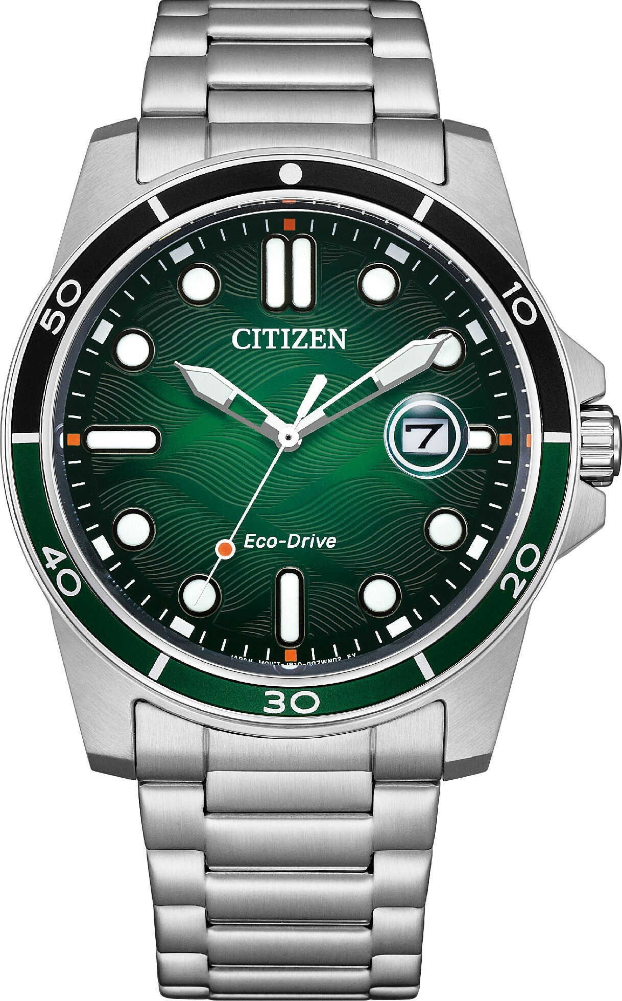 萬年鐘錶 - Citizen 星辰錶 潮男時尚綠色面盤光動能男錶 AW1811-82X 錶徑41.5MM