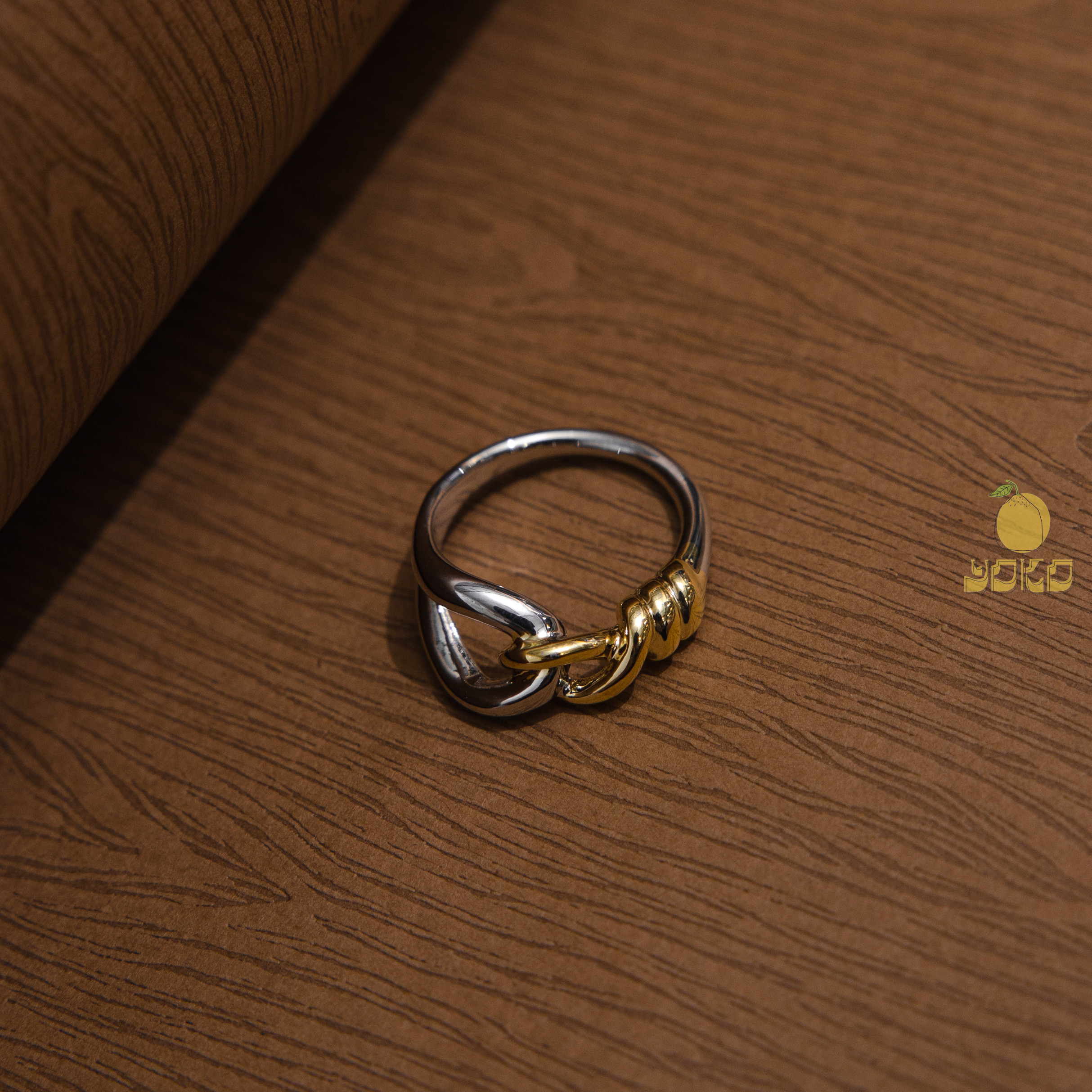 YOKO - 撞色不規則金屬戒