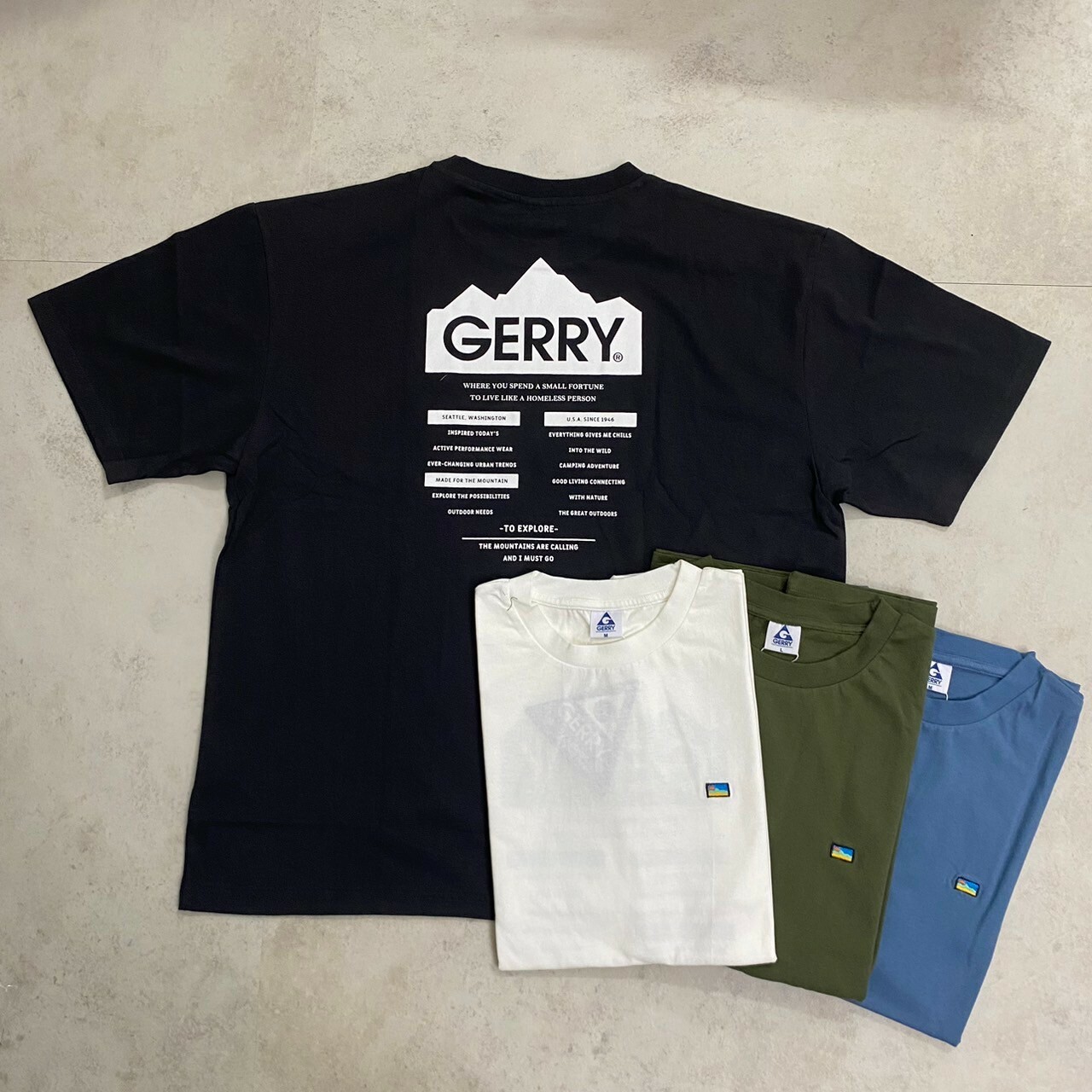 Gerry 刺繡日落Logo背後印花短Tee GE24SU12