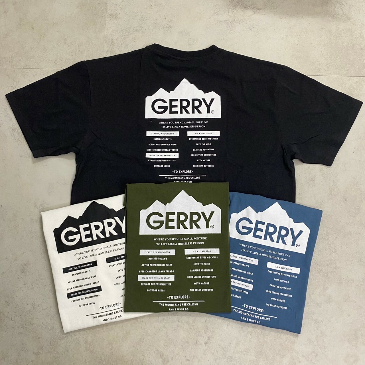 Gerry 刺繡日落Logo背後印花短Tee GE24SU12