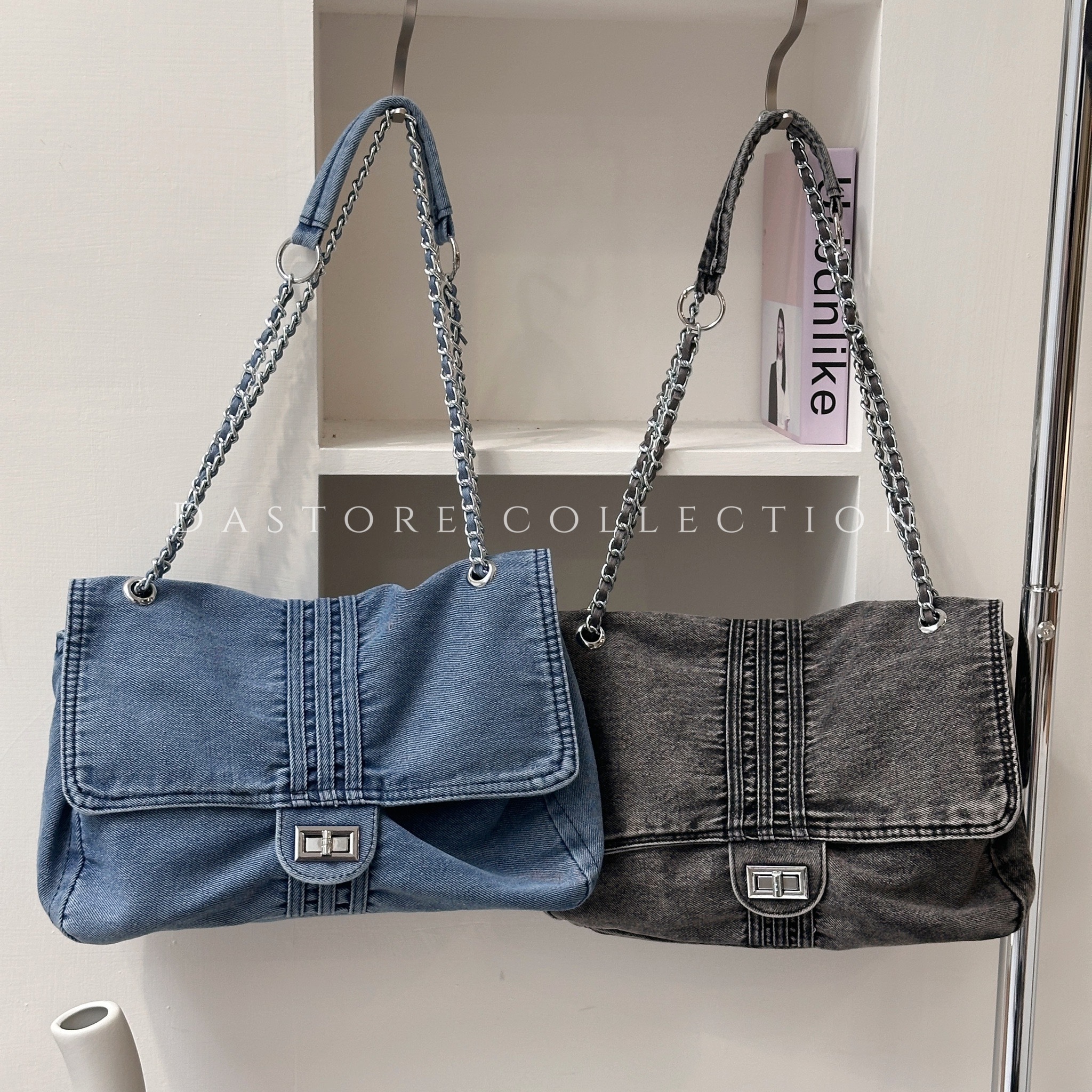 牛仔刷舊帆布包/兩色