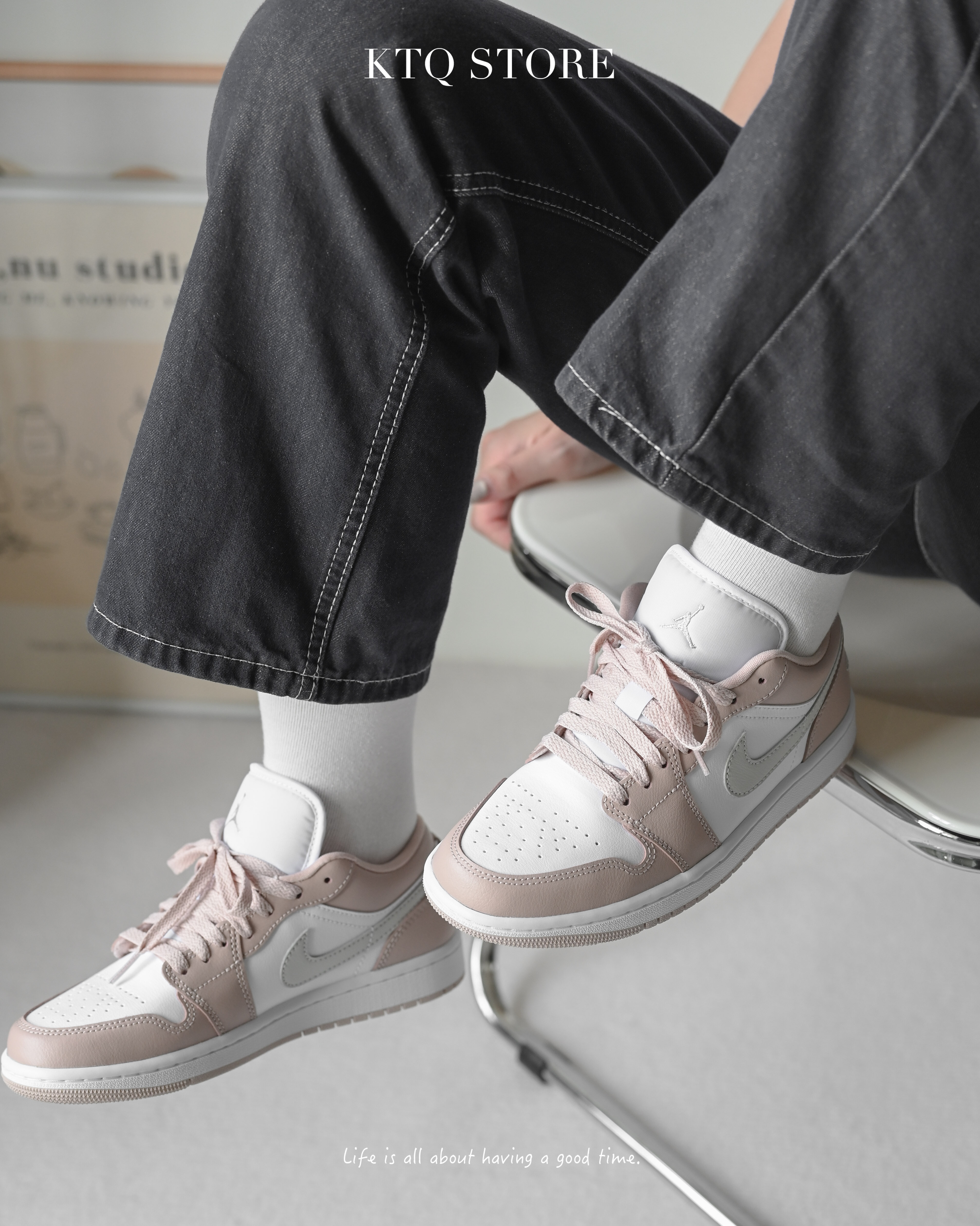 KTQ STORE ‧ Air Jordan 1 Low Wmns Crimson Tint 櫻花粉 白色低 筒 休閒鞋 DC0774-120