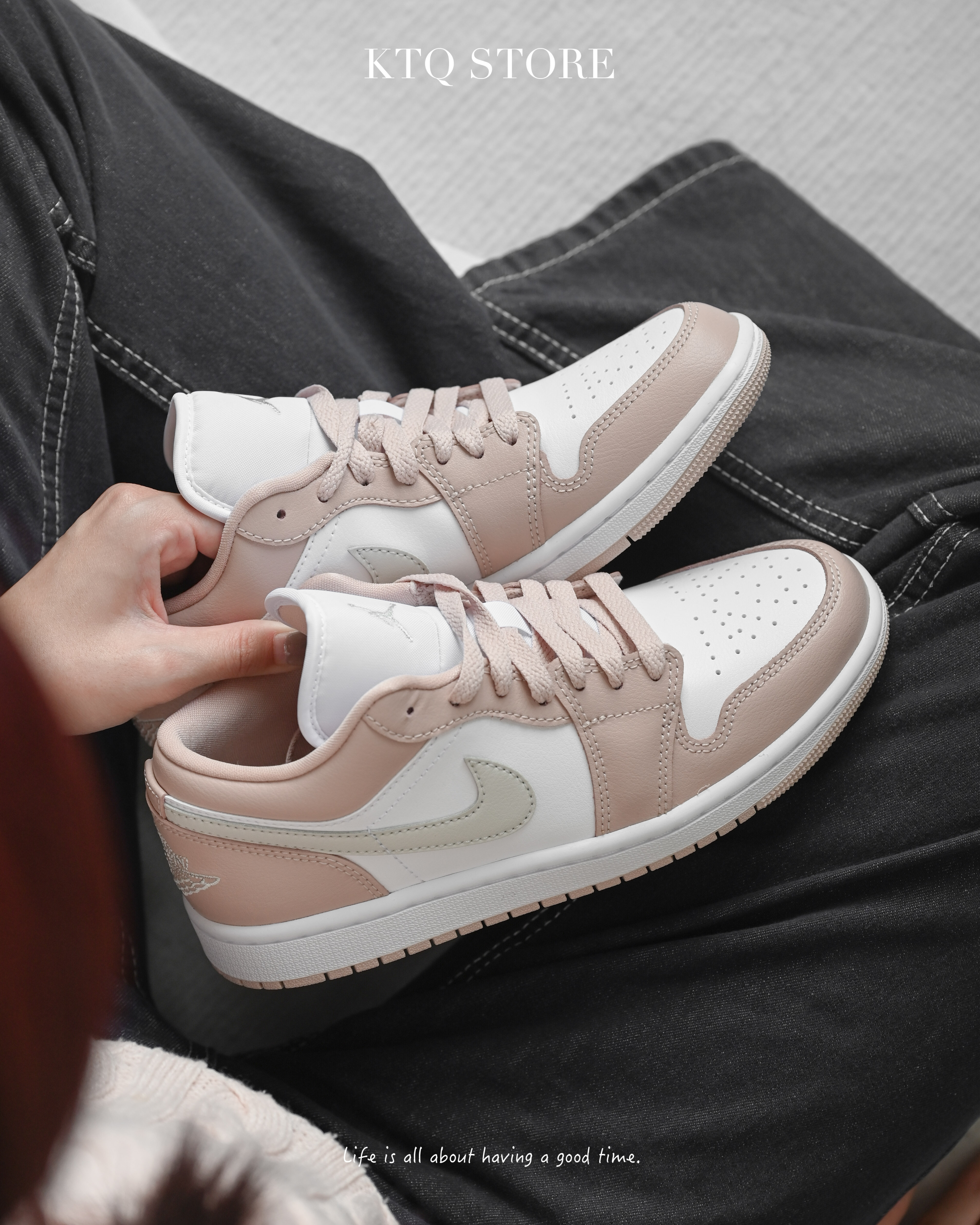 KTQ STORE ‧ Air Jordan 1 Low Wmns Crimson Tint 櫻花粉 白色低 筒 休閒鞋 DC0774-120