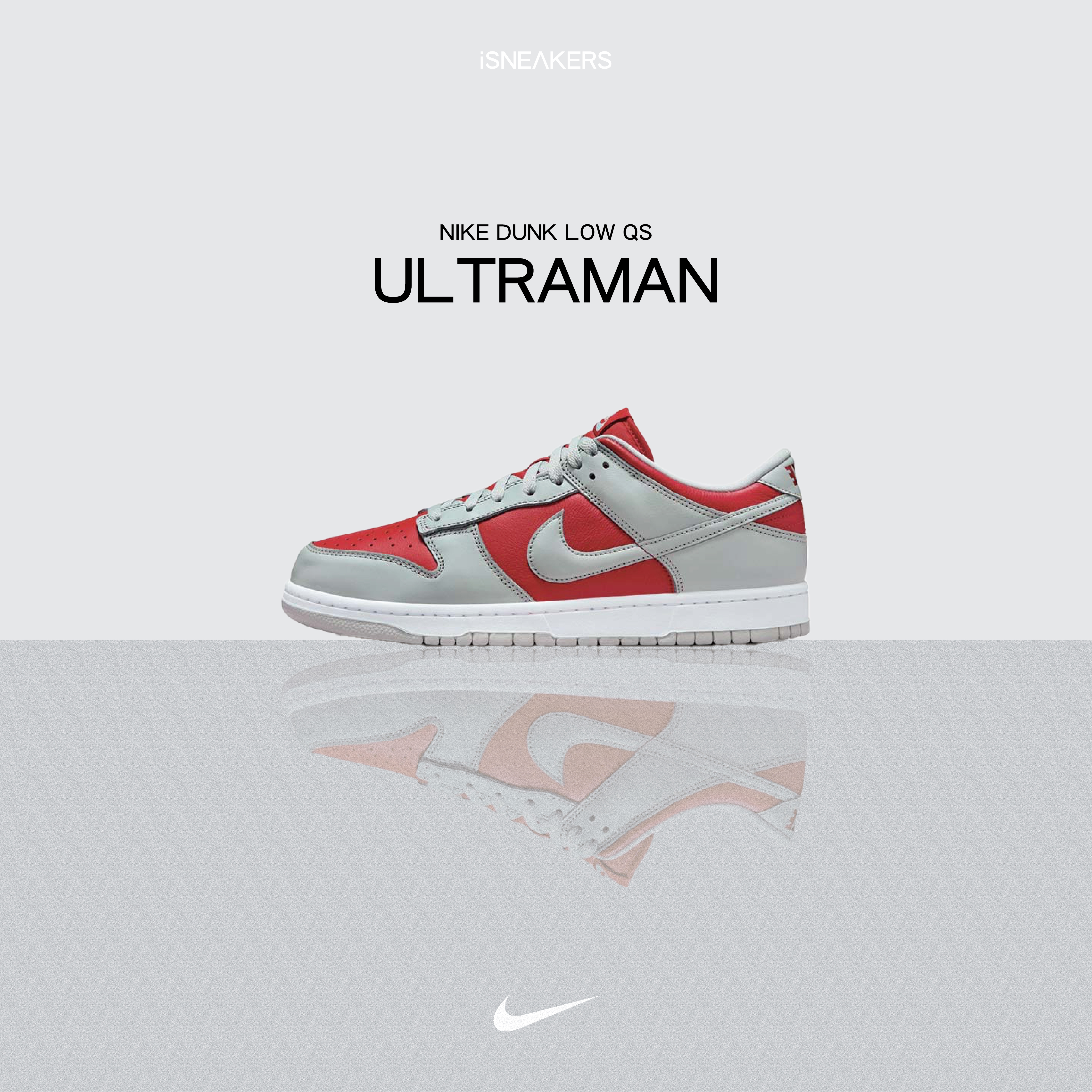 iSNEAKERS｜Nike Dunk Low QS "Ultraman" 灰紅 FQ6965-600