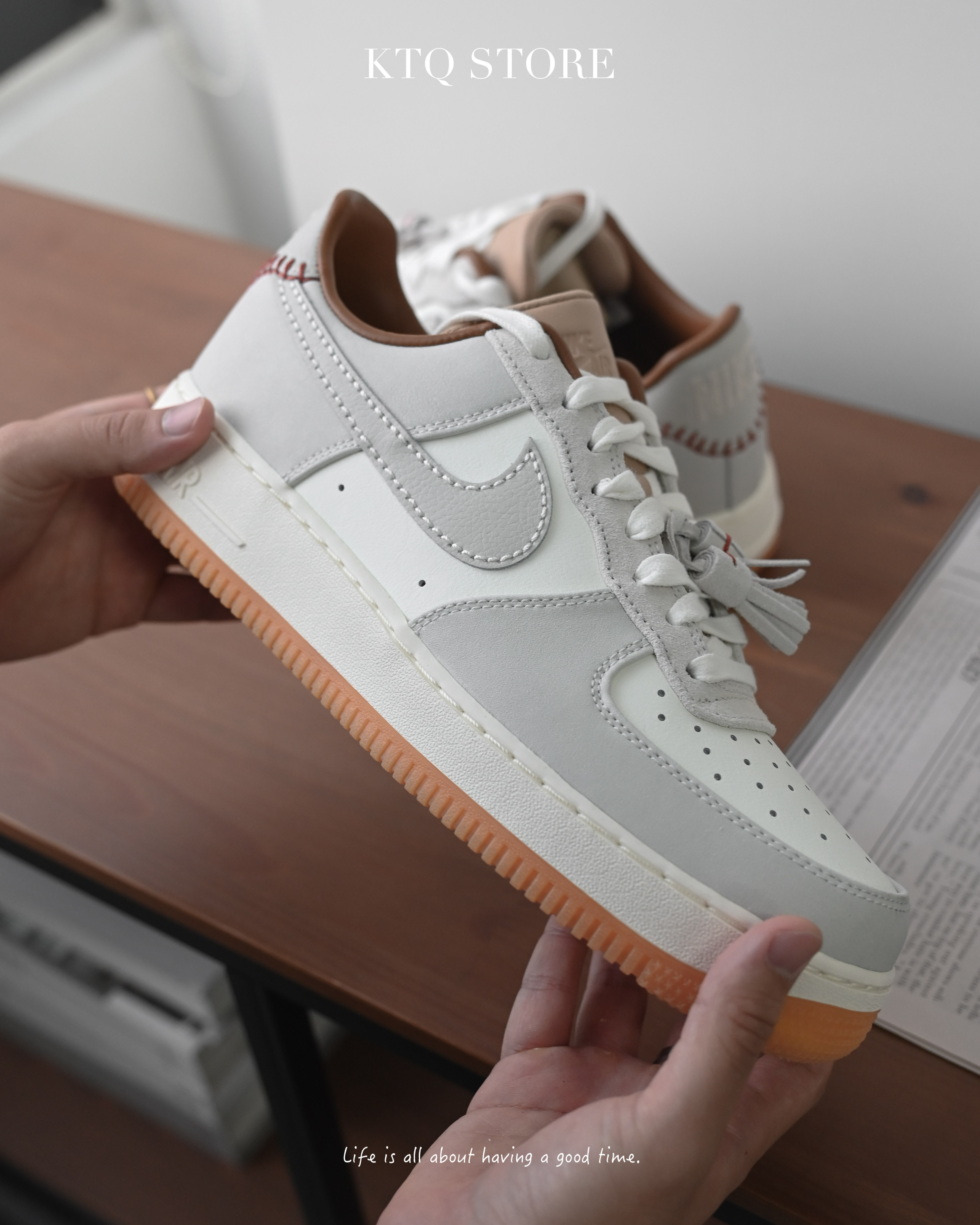 KTQ STORE ‧ Nike Air Force 1 Low Tassels Light Bone 灰白米卡其 HF5697-001