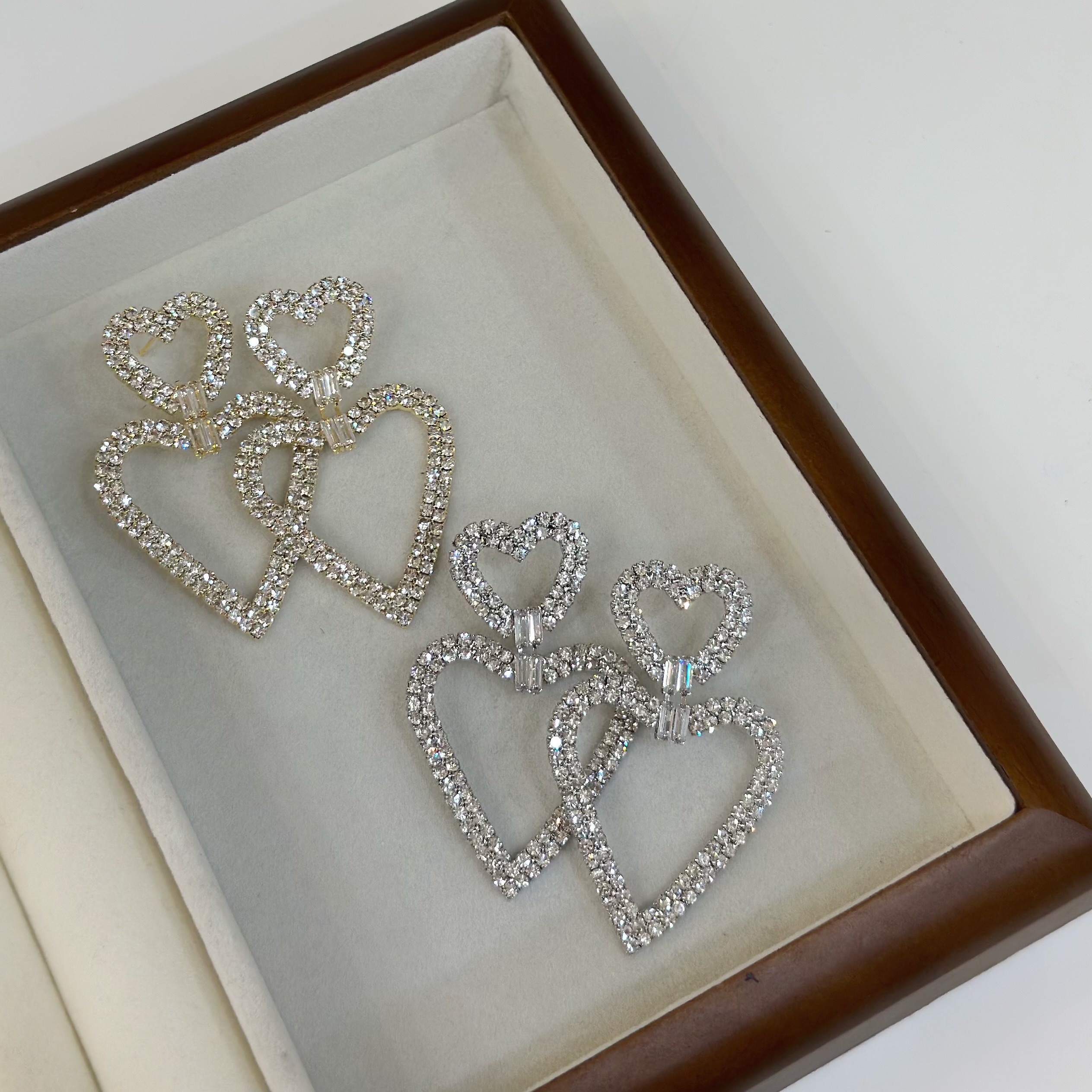 H65愛戀．滿鑽雙愛心垂吊