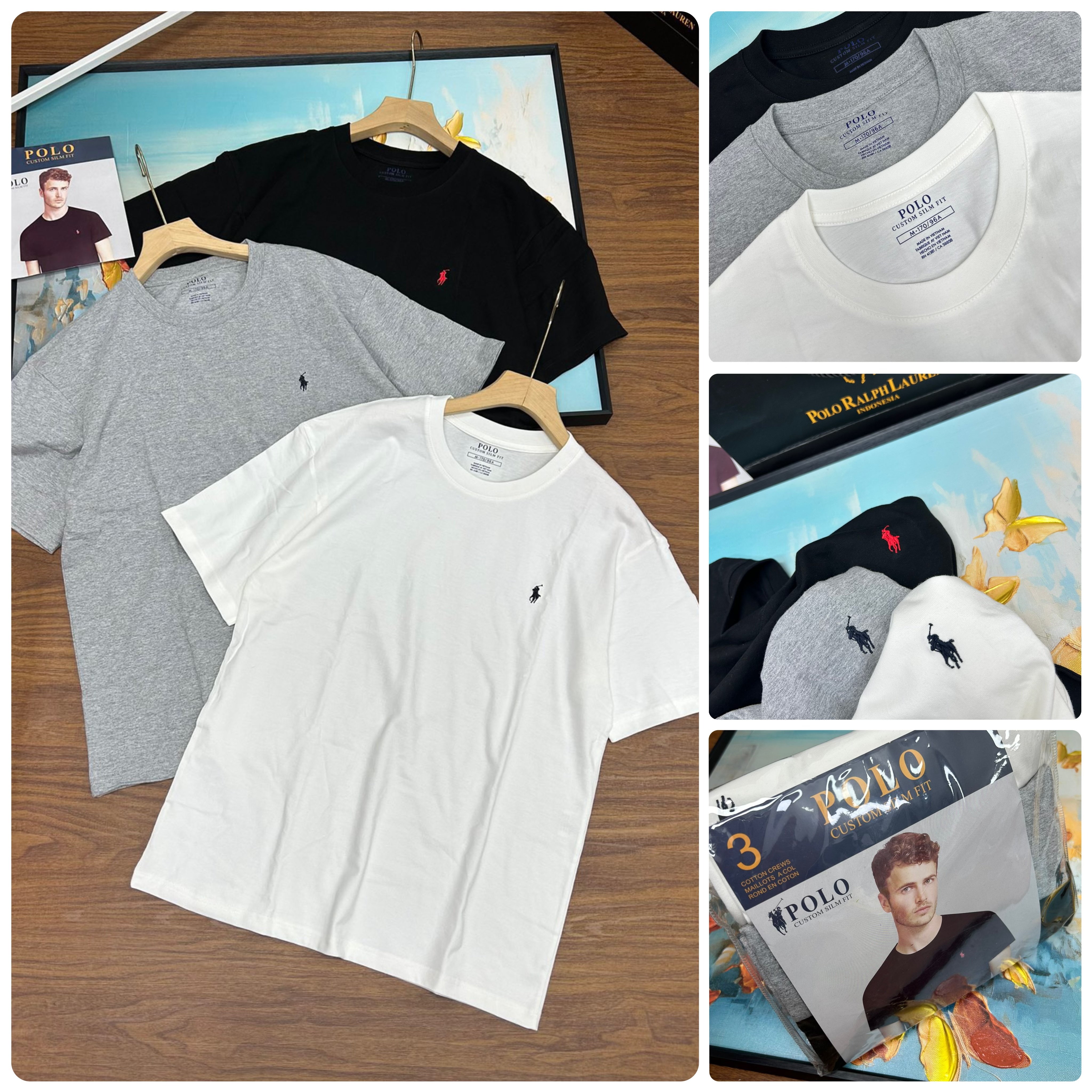 ☀ 潮牌🏷Po*Lo 簡約男女款三件裝Tee-2400605