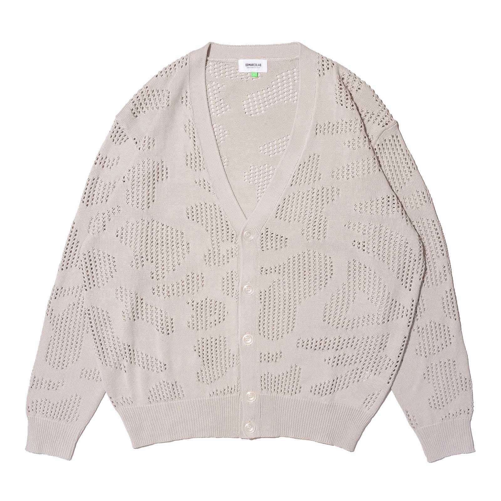 DEMARCOLAB CAMO VENT KNIT CARDIGAN - 24SS