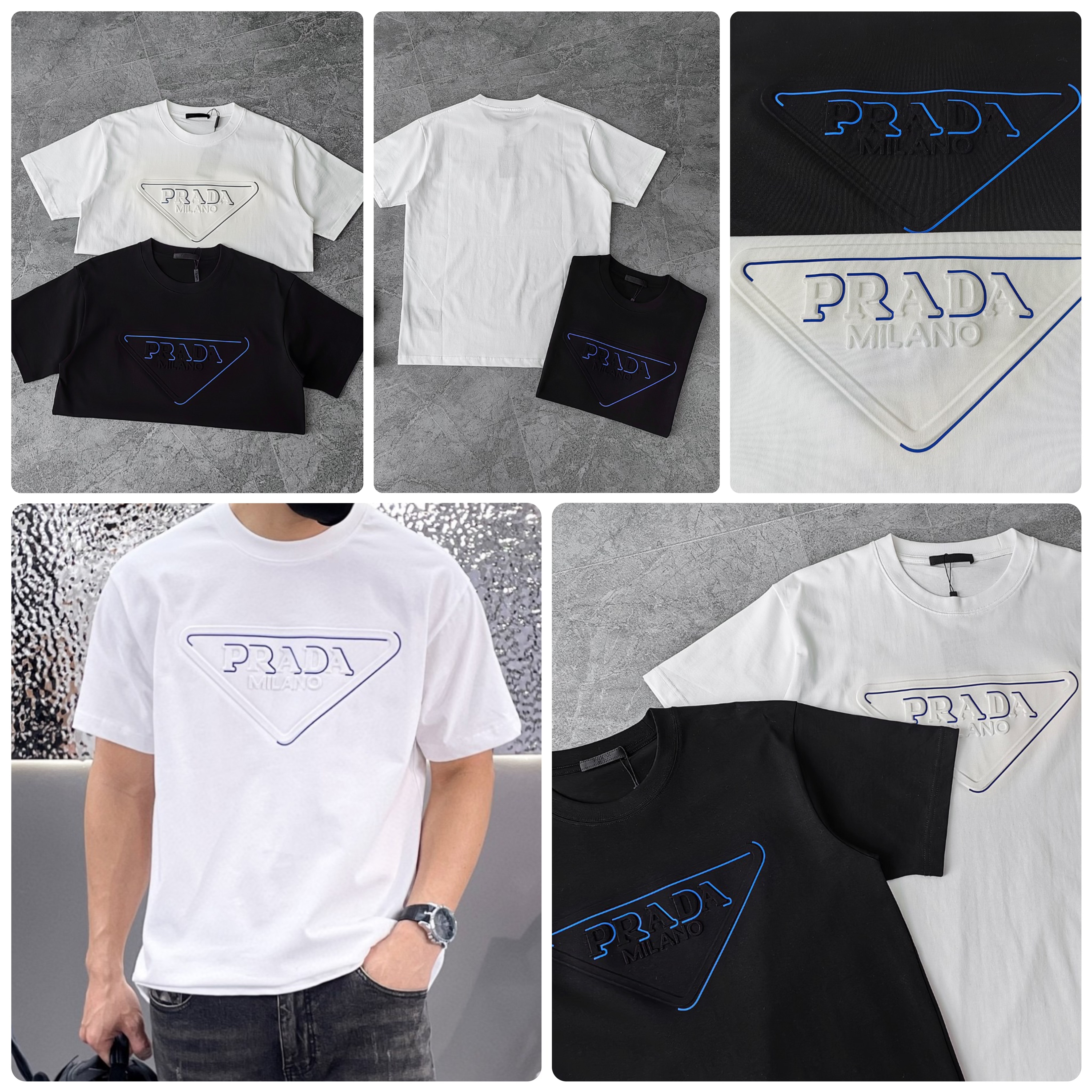 Pr*ada 凹凸壓花Logo Tee-2400608