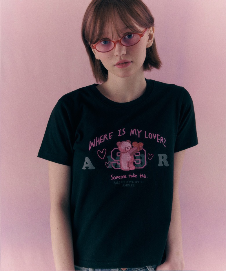 預訂｜AMBLER Lover Bear Crop T-shirt (2 COLOR)