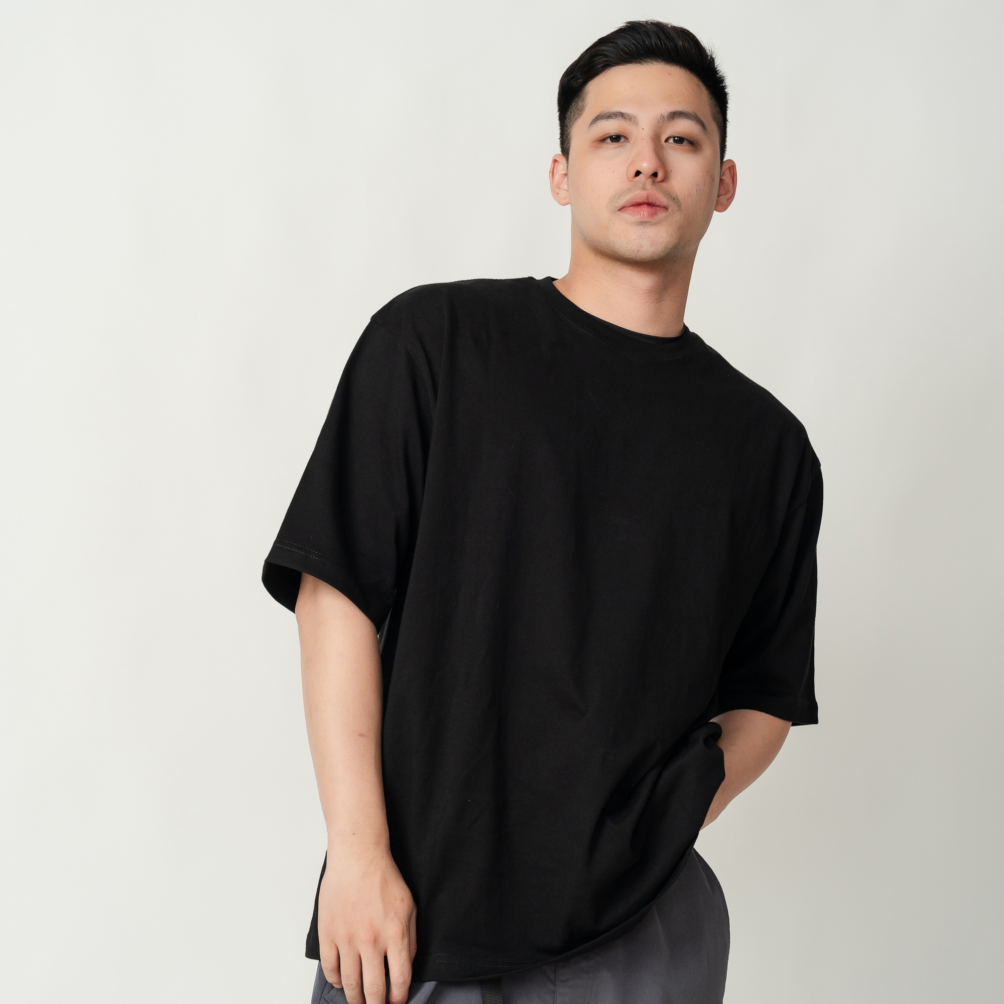 REALATiON 24SS Oversize Basic Tee- Black