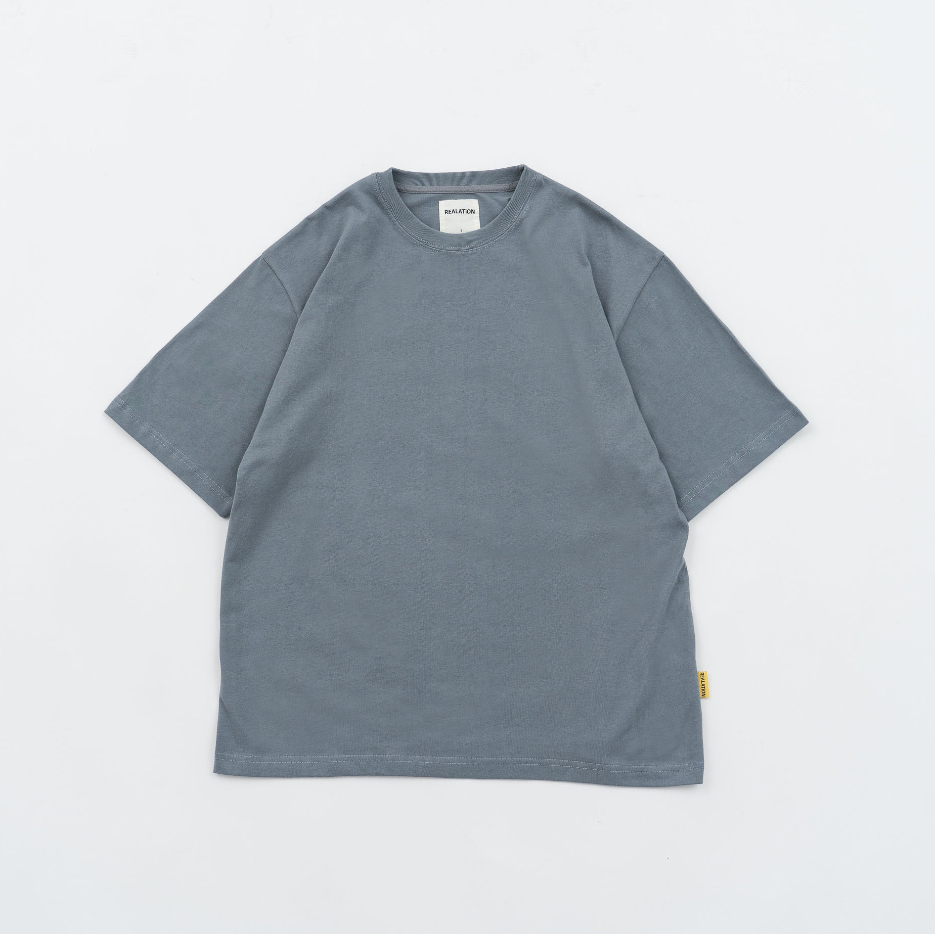 REALATiON 24SS Oversize Basic Tee- Stone Blue