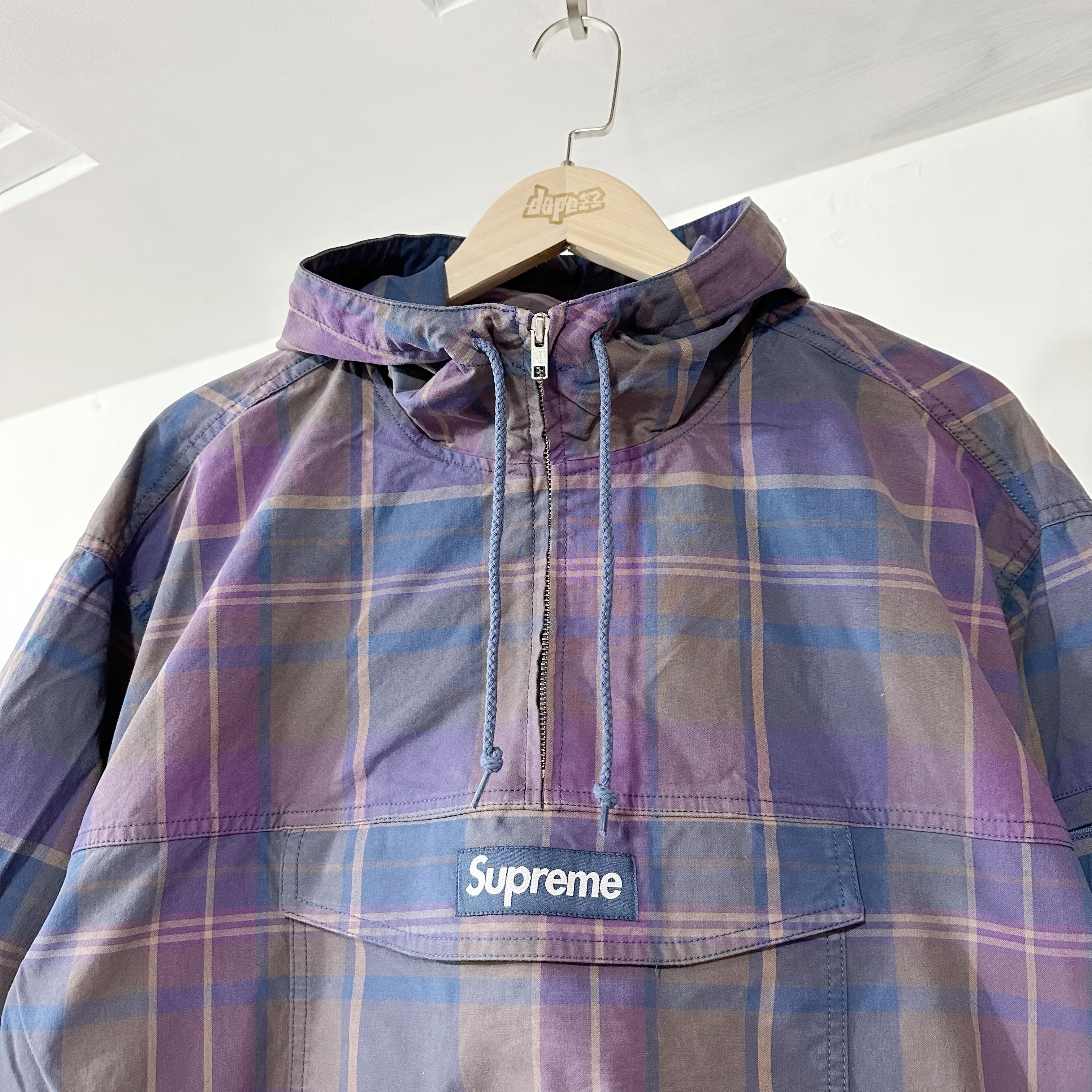 Size L - Supreme Cotton Utility Anorak (Purple Plaid)(SS24