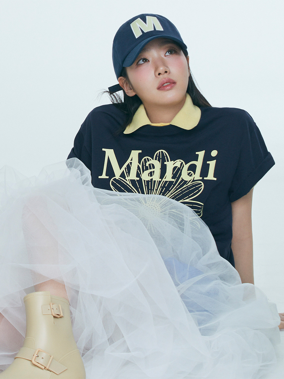 MARDI MERCREDI - TSHIRT FLOWERMARDI (NAVY LEMON)