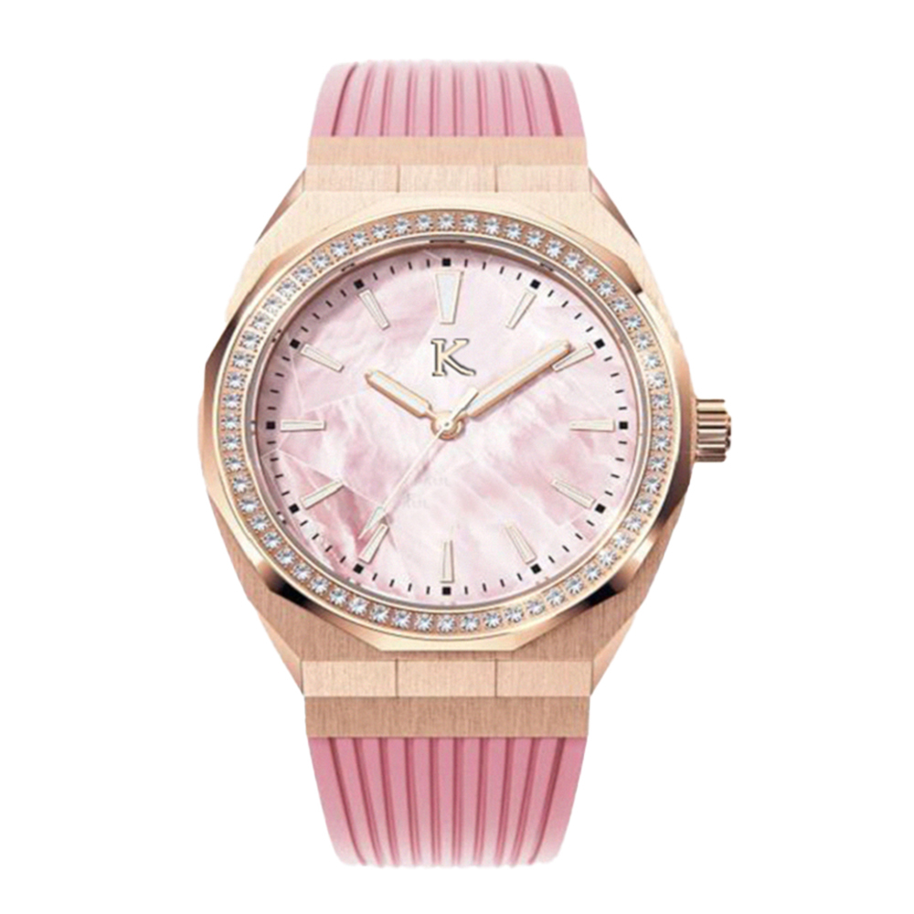 【KYLE 凱爾】荷蘭KLE-005貝殼面帶日期防水100米石英錶-