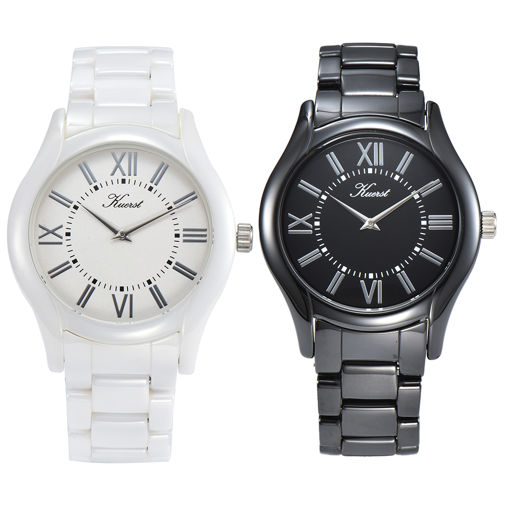 【Kuerst 克羅斯】(KRT)KRT-012-S帶日期防水30米不鏽鋼雙按蝴蝶錶扣石英錶KR8034