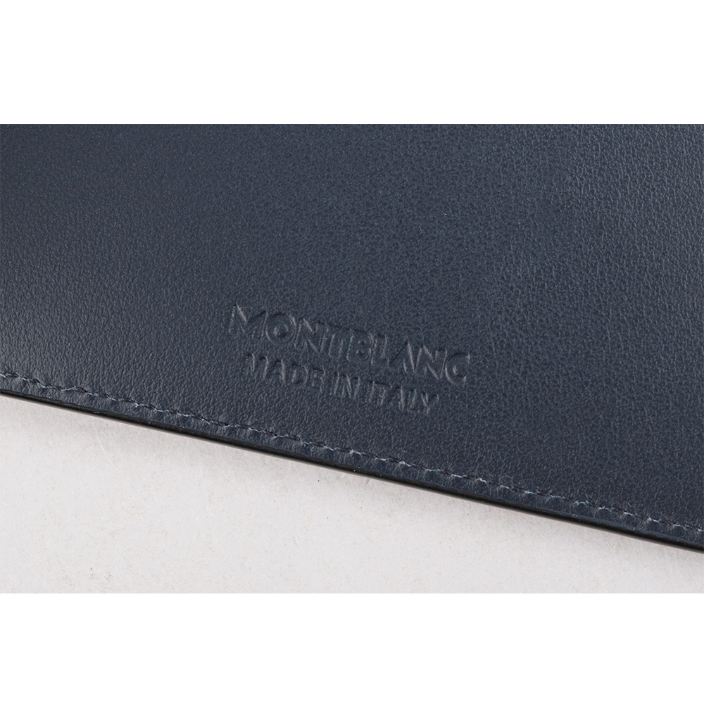 【MONT BLANC】Extreme 風尚系列3.0 牛皮對開6卡短夾(墨藍色) 198063