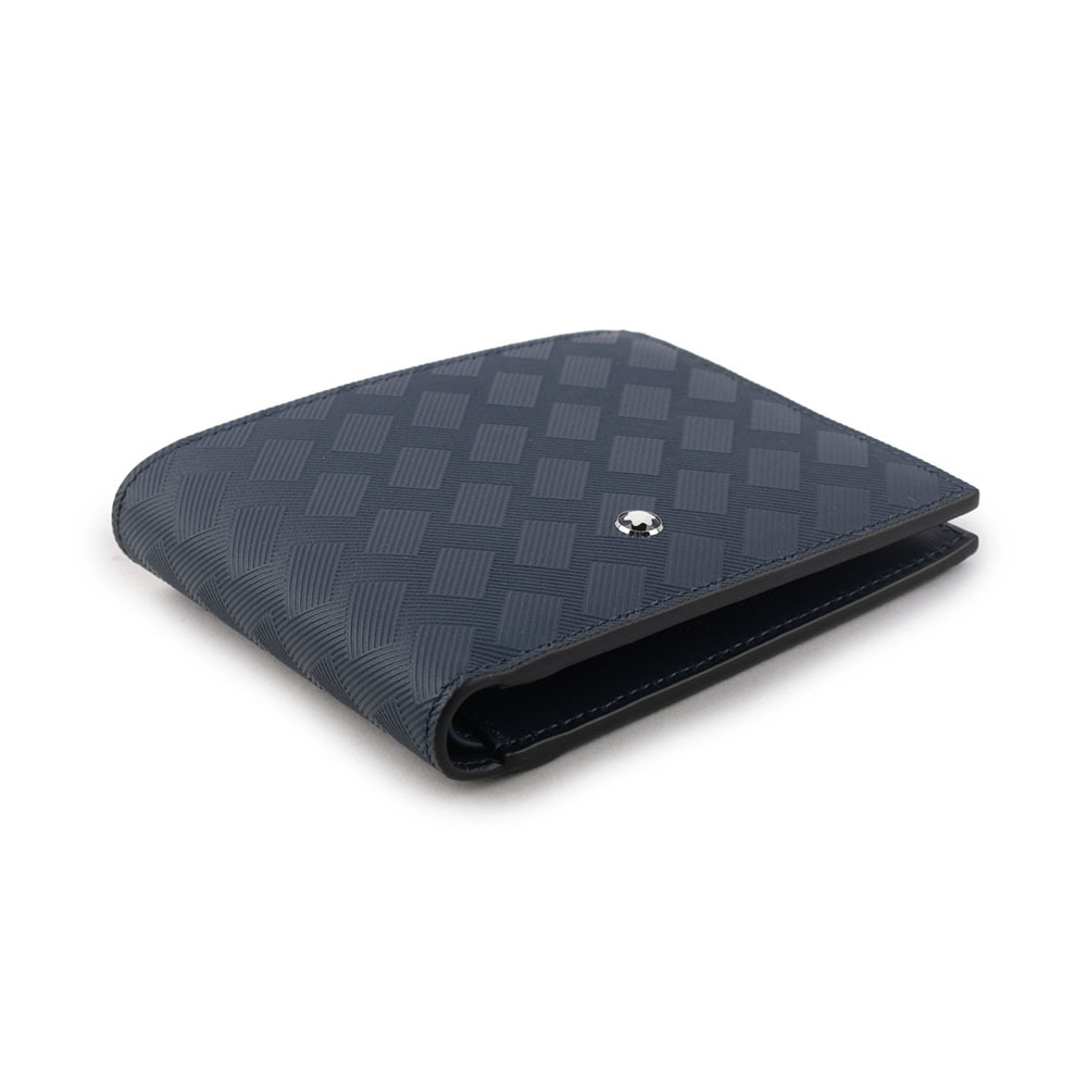 【MONT BLANC】Extreme 風尚系列3.0 牛皮對開6卡短夾(墨藍色) 198063