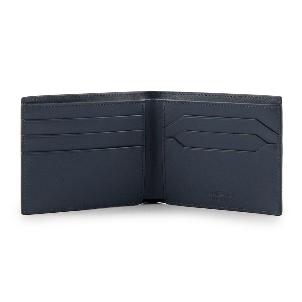 【MONT BLANC】Extreme 風尚系列3.0 牛皮對開6卡短夾(墨藍色) 198063