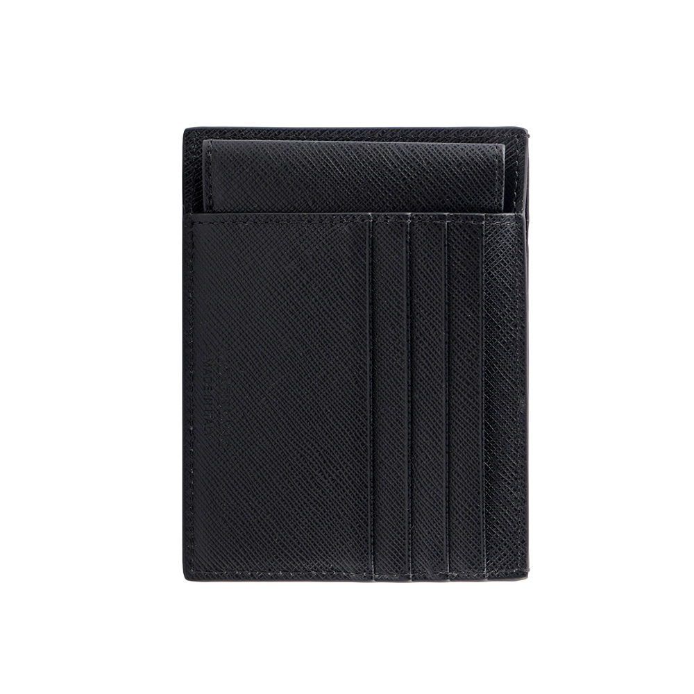 【MONT BLANC】匠心系列防刮牛皮4卡附證件套卡片夾/名片夾(黑色) 130323