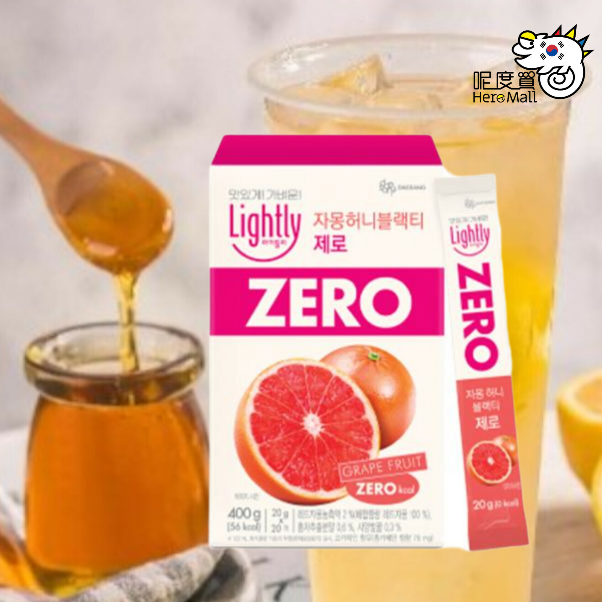 韓國製造-低卡Zero柚子蜂蜜茶 (方便沖裝) 20g [一盒20條]
