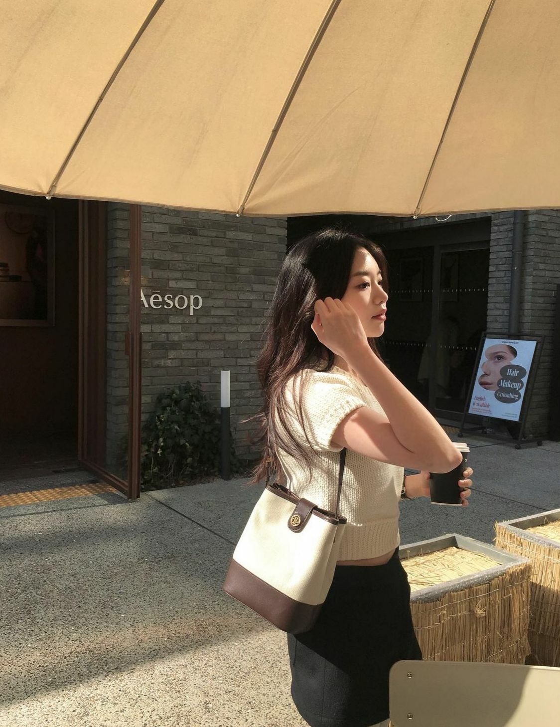 Depound Town Bag Bucket Shoulder(Brown)