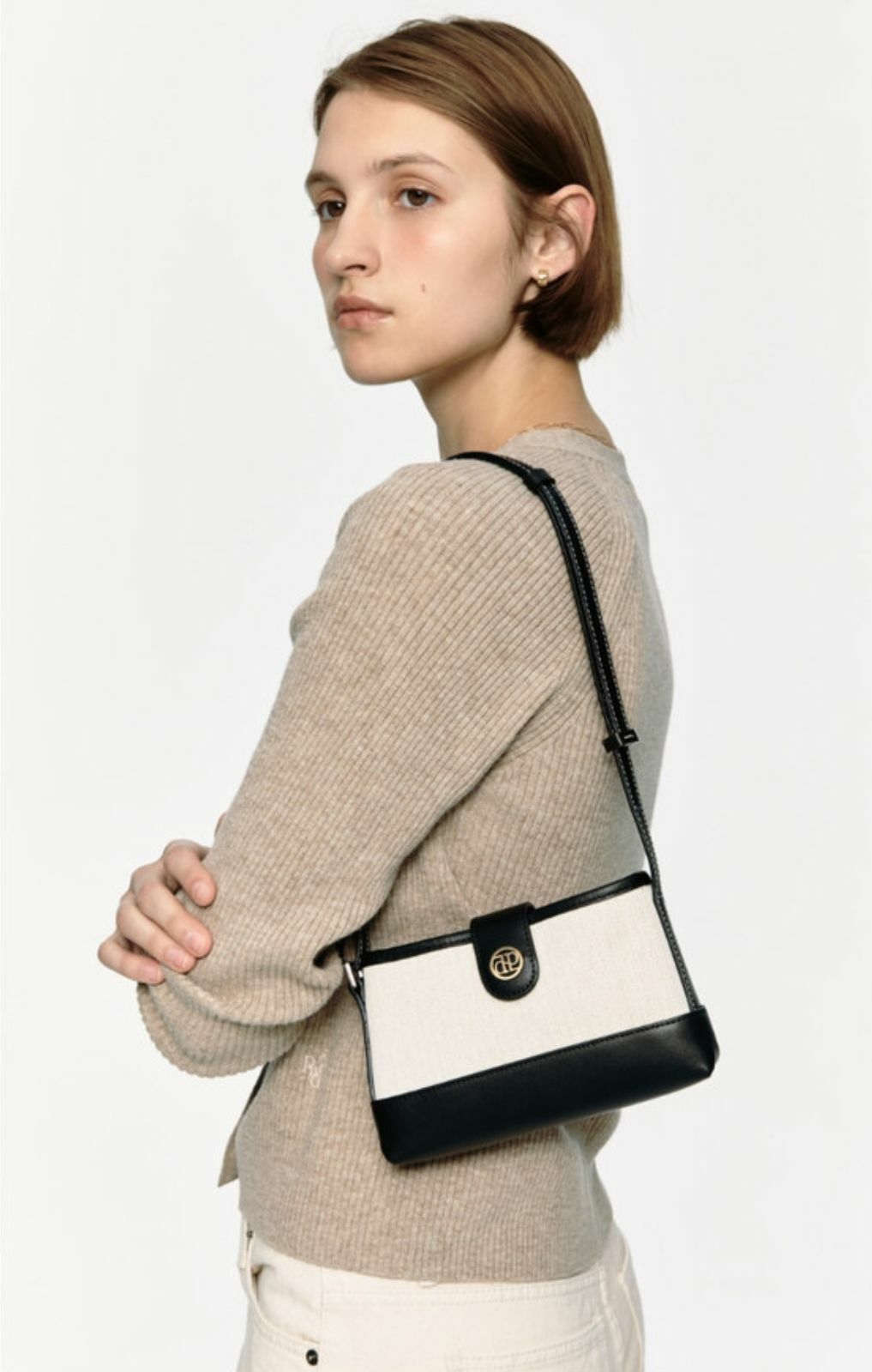 ショルダーバッグ・ポシェット depound Town bag mini cross herringbone ivory DP2400BG047DIV town bag (mini-cross) - herringbone ivory – depound