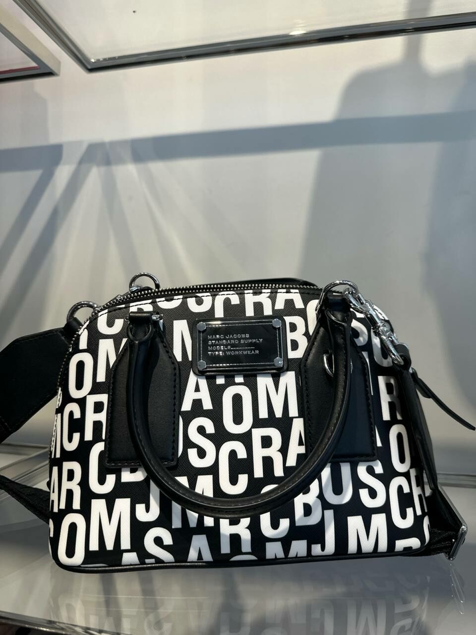 [S] MARC JACOBS 4S4HSC005H02-005 DOME SATCHEL,BLACK/WHITE, 196611116060 (SMJ275)