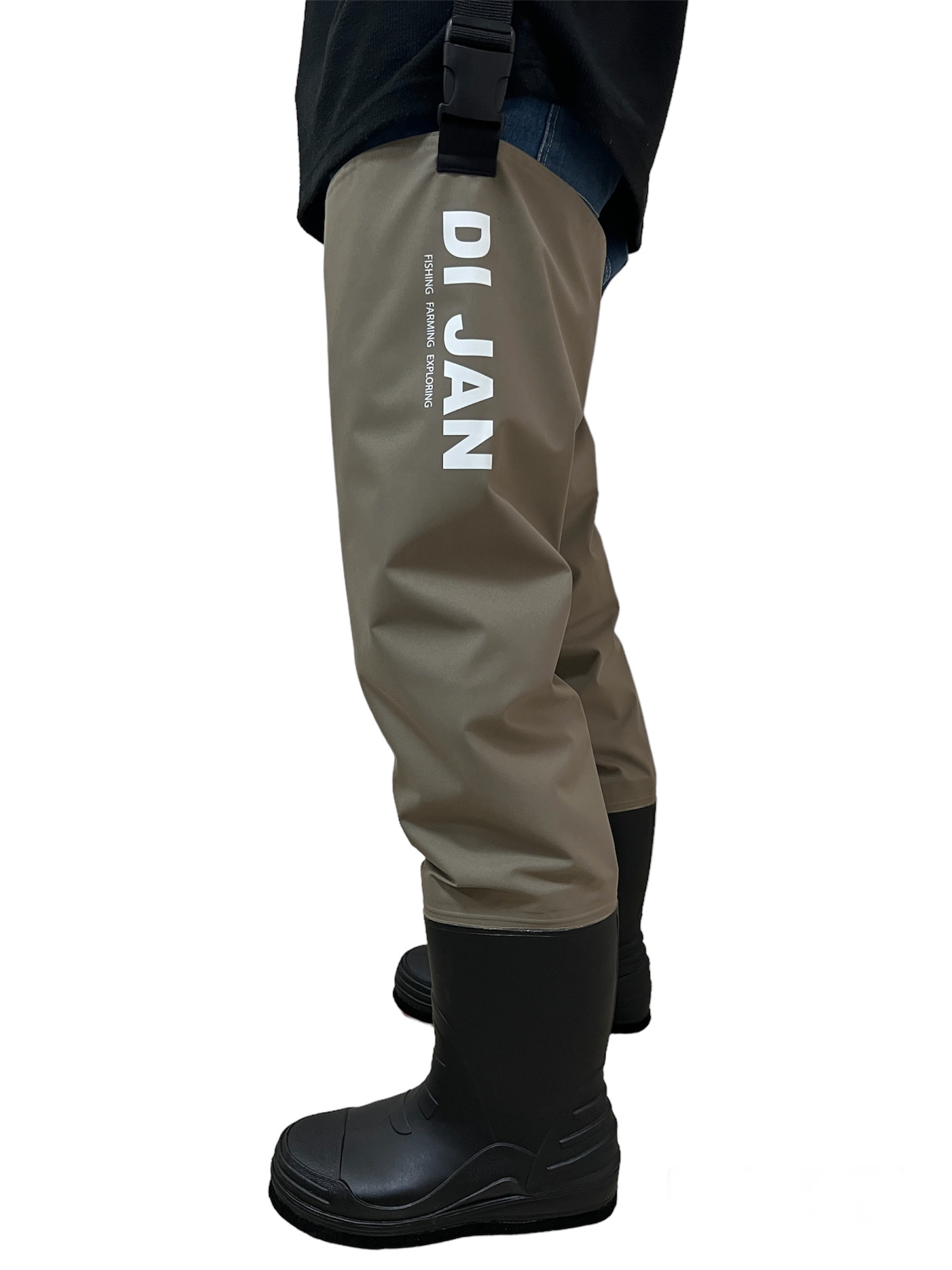 WF-725G 透氣褲腿 (專利S底毛氈+釘鞋底) - 顏色: 黑色、淺駝色