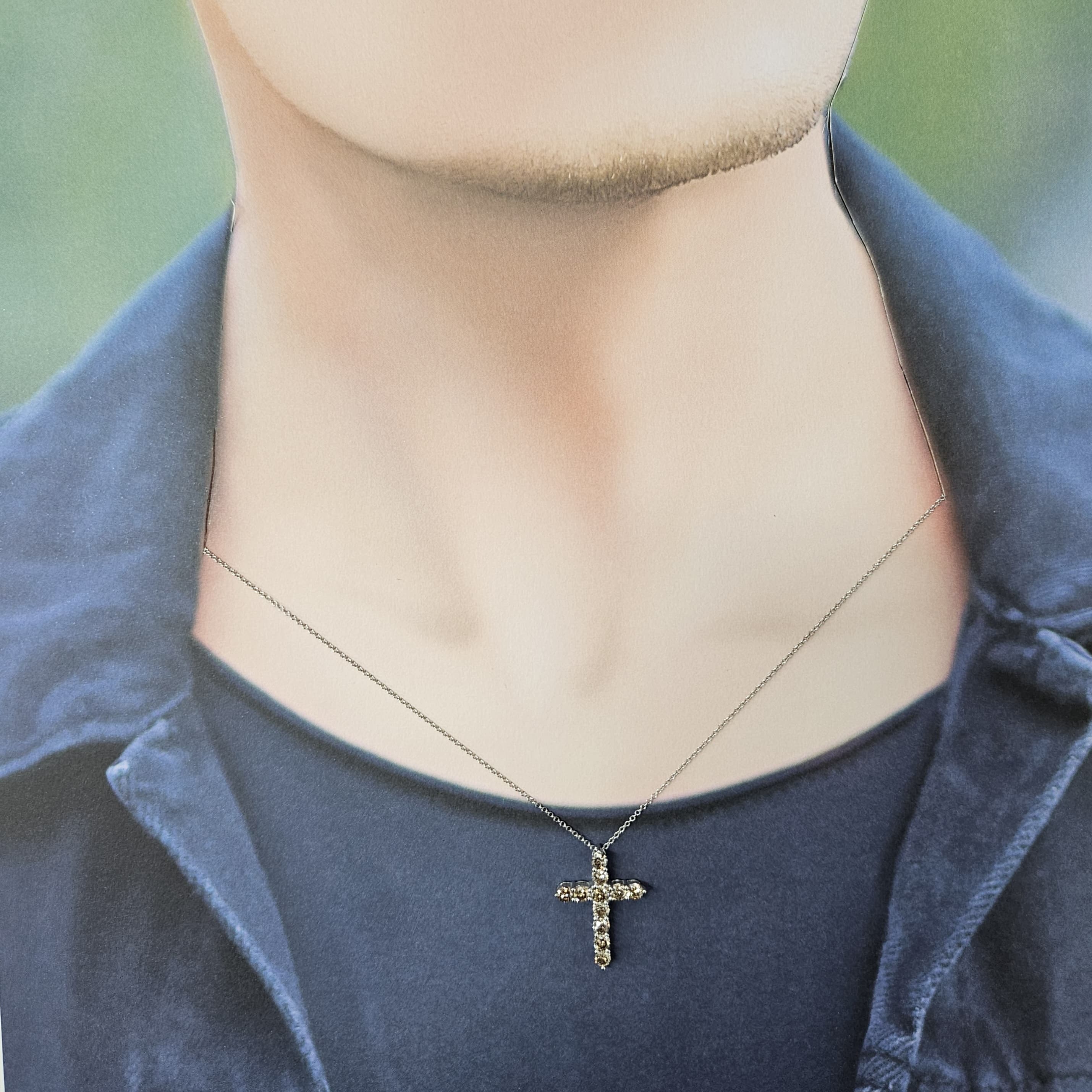 18K White Gold 1.12ct Fancy Brown Diamond Pendant