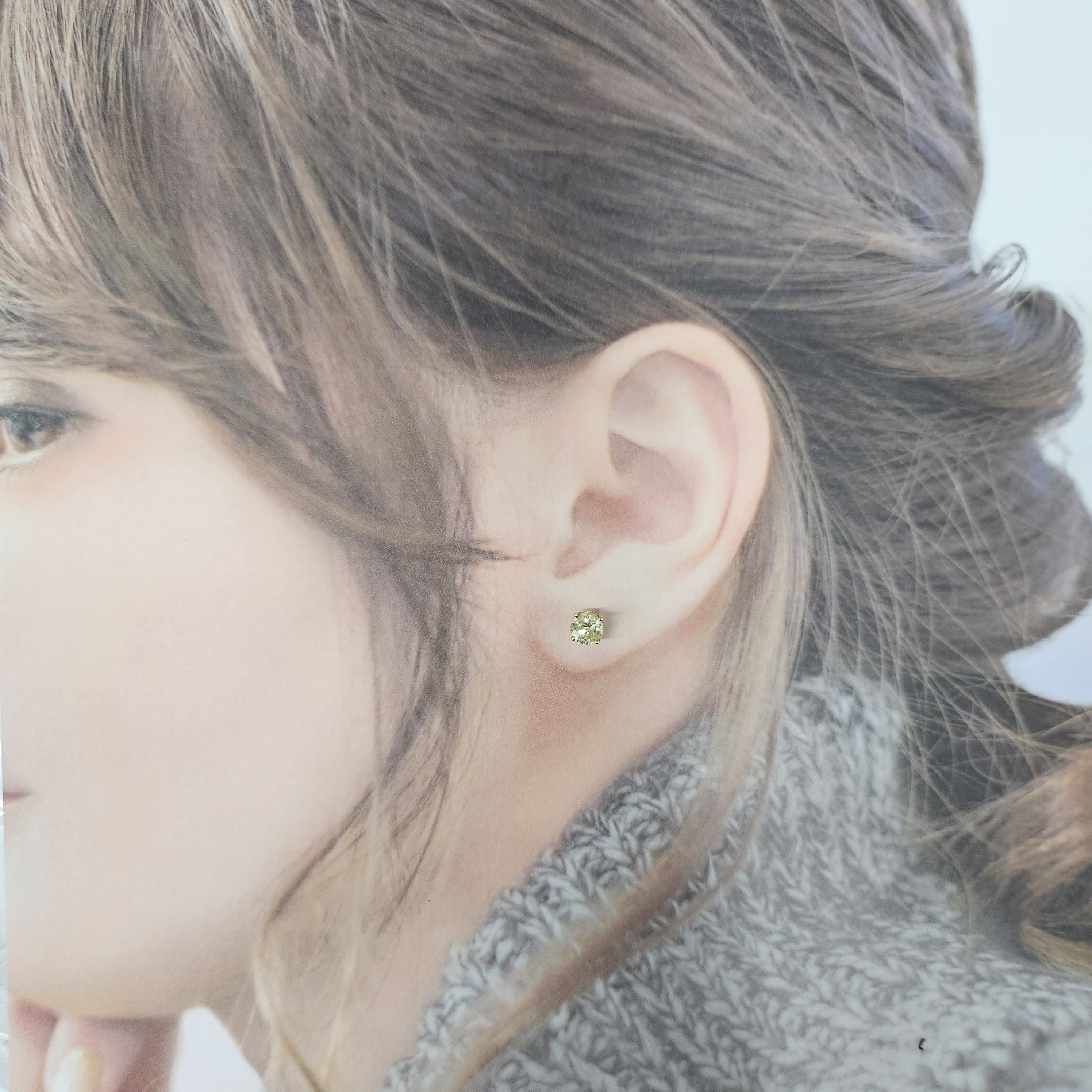 全新18K玫瑰金【主石1卡36份鑽石】4爪耳環