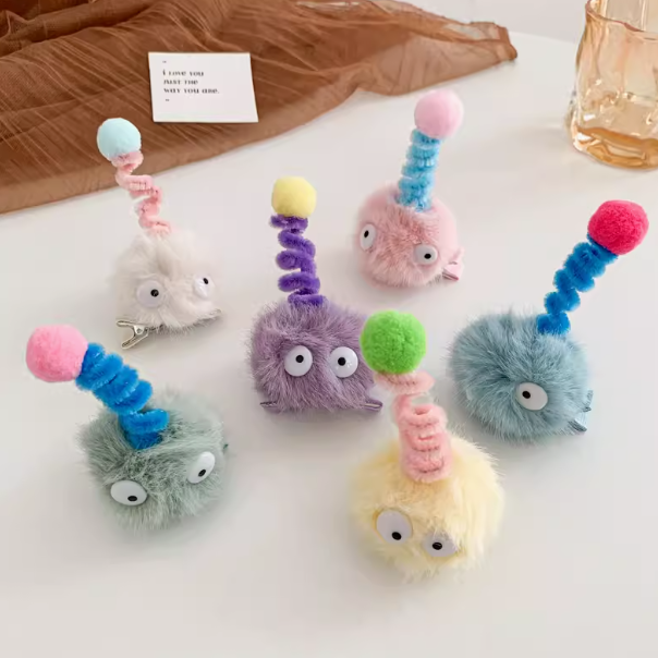 [4 FOR RM10] Cute Pom-Pom Twist Plush Hair Clip