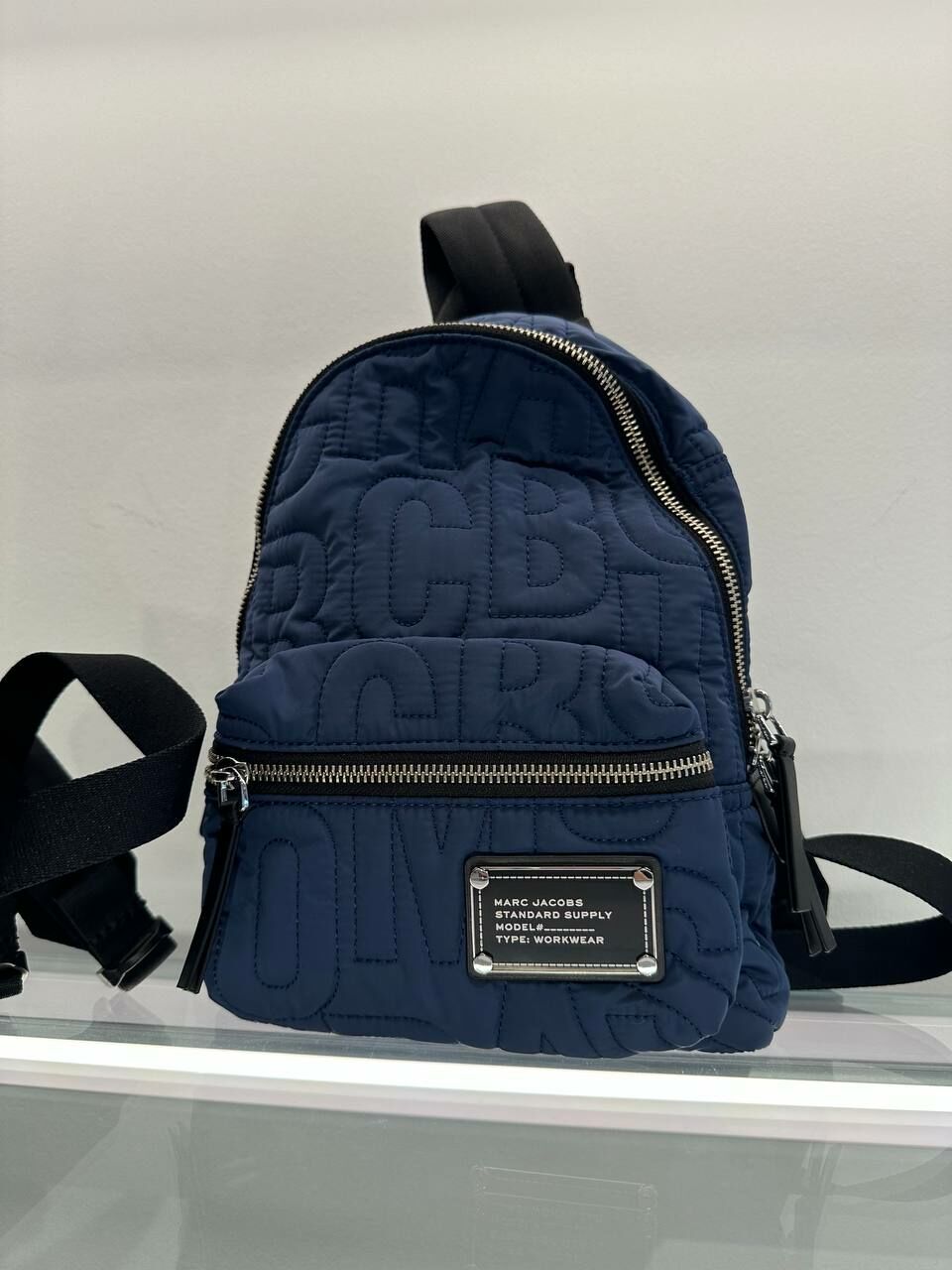 [S] MARC JACOBS 4S4HBP002H02-419 EMBROIDERY LOGO BACKPACK,AZURE BLUE, 196611114967 (SMJ276)