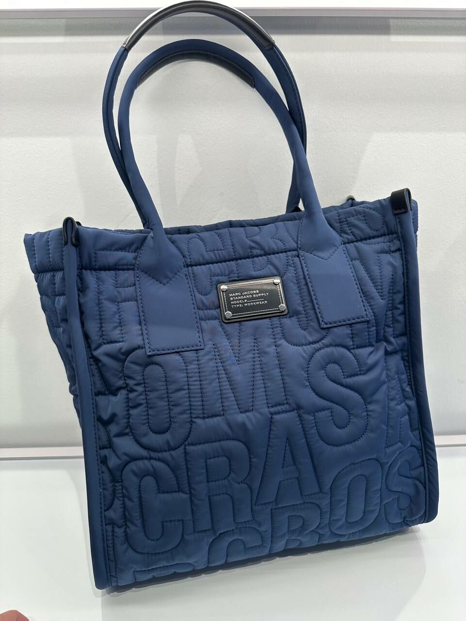 S] MARC JACOBS 4S4HTT008H02-419 EMBROIDERY LOGO CANVAS TOTE