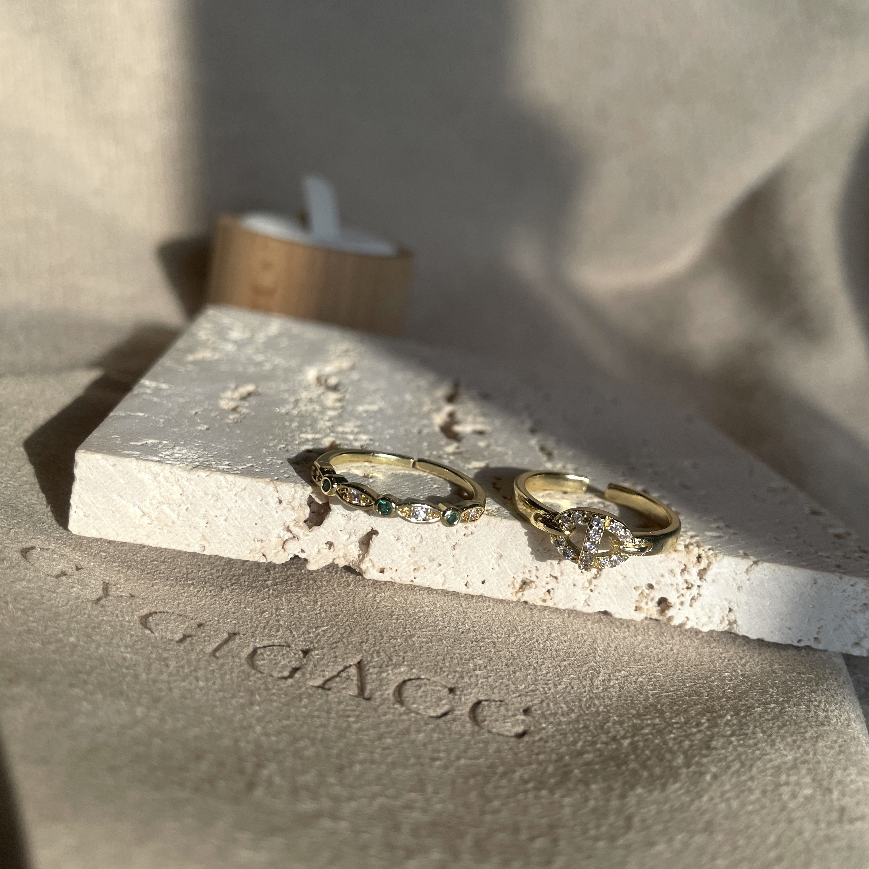 14k細緻金鑽豬鼻小鑽 開口戒系列