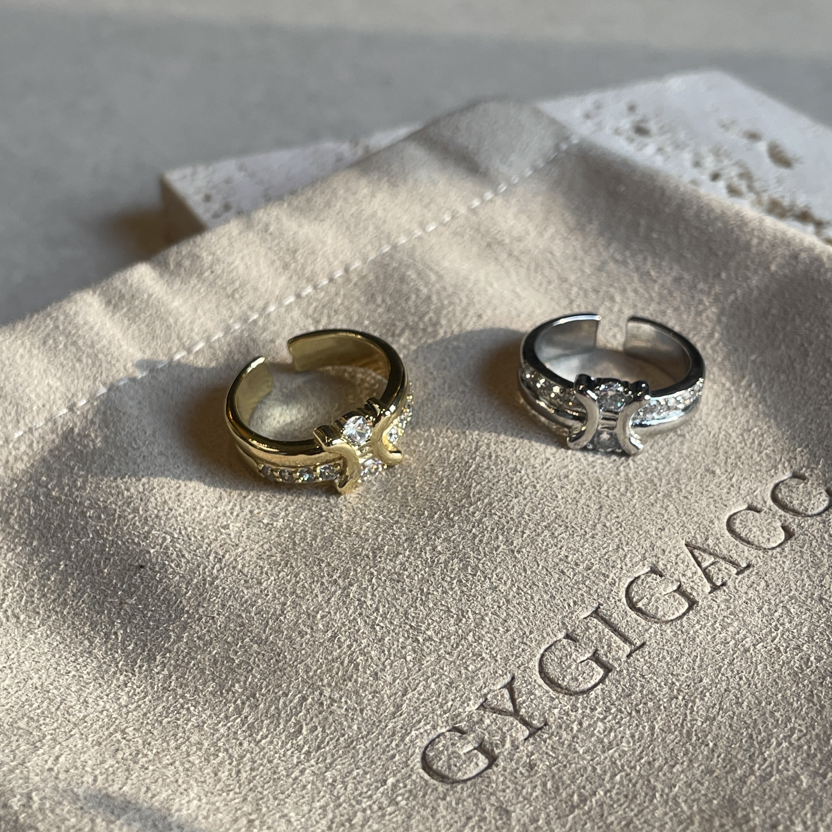 凱旋門高奢金銀鑽 時髦定製開口戒